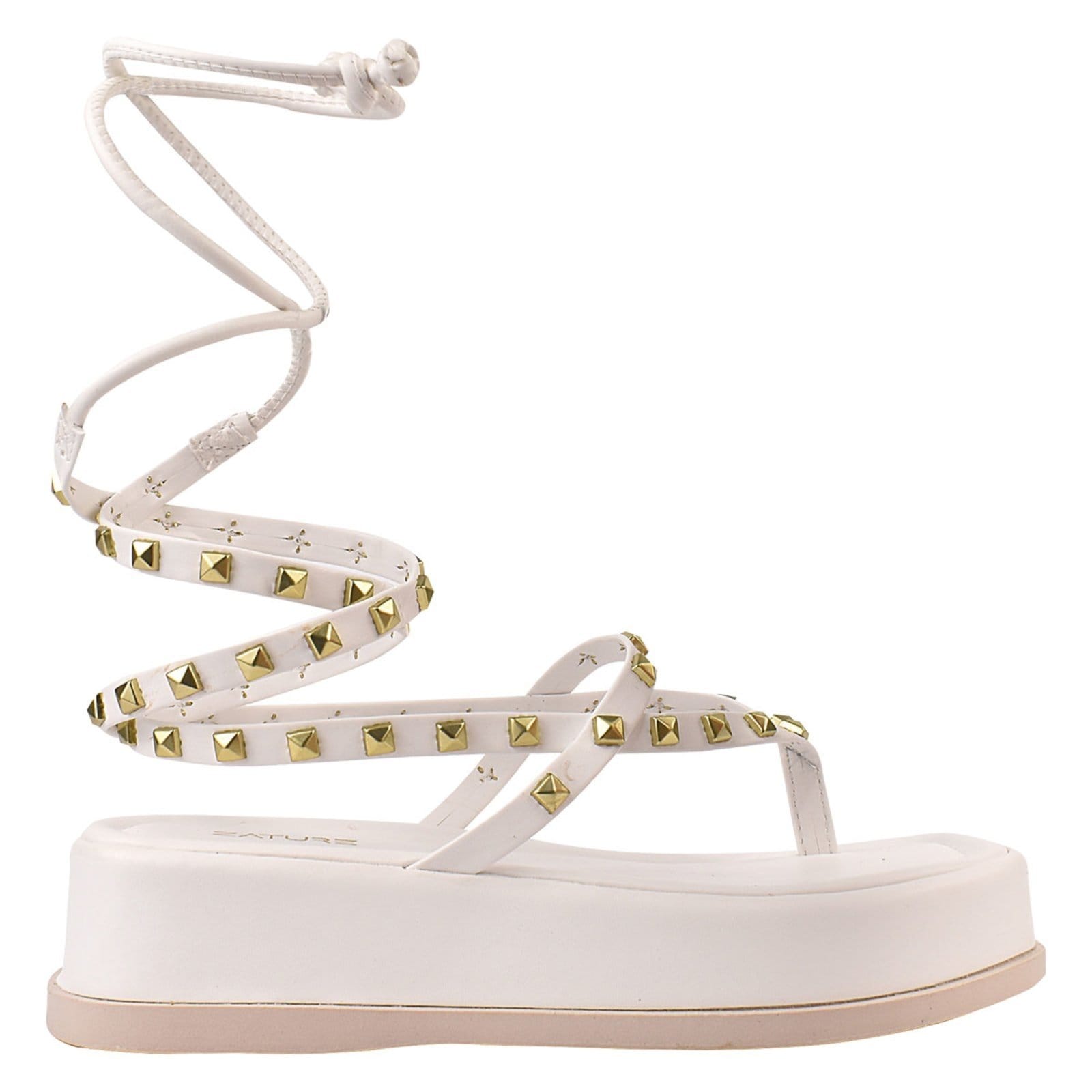 Vista principal Papete Feminina Plataforma Tamanco de amarrar Moda ZATURE STORES branco