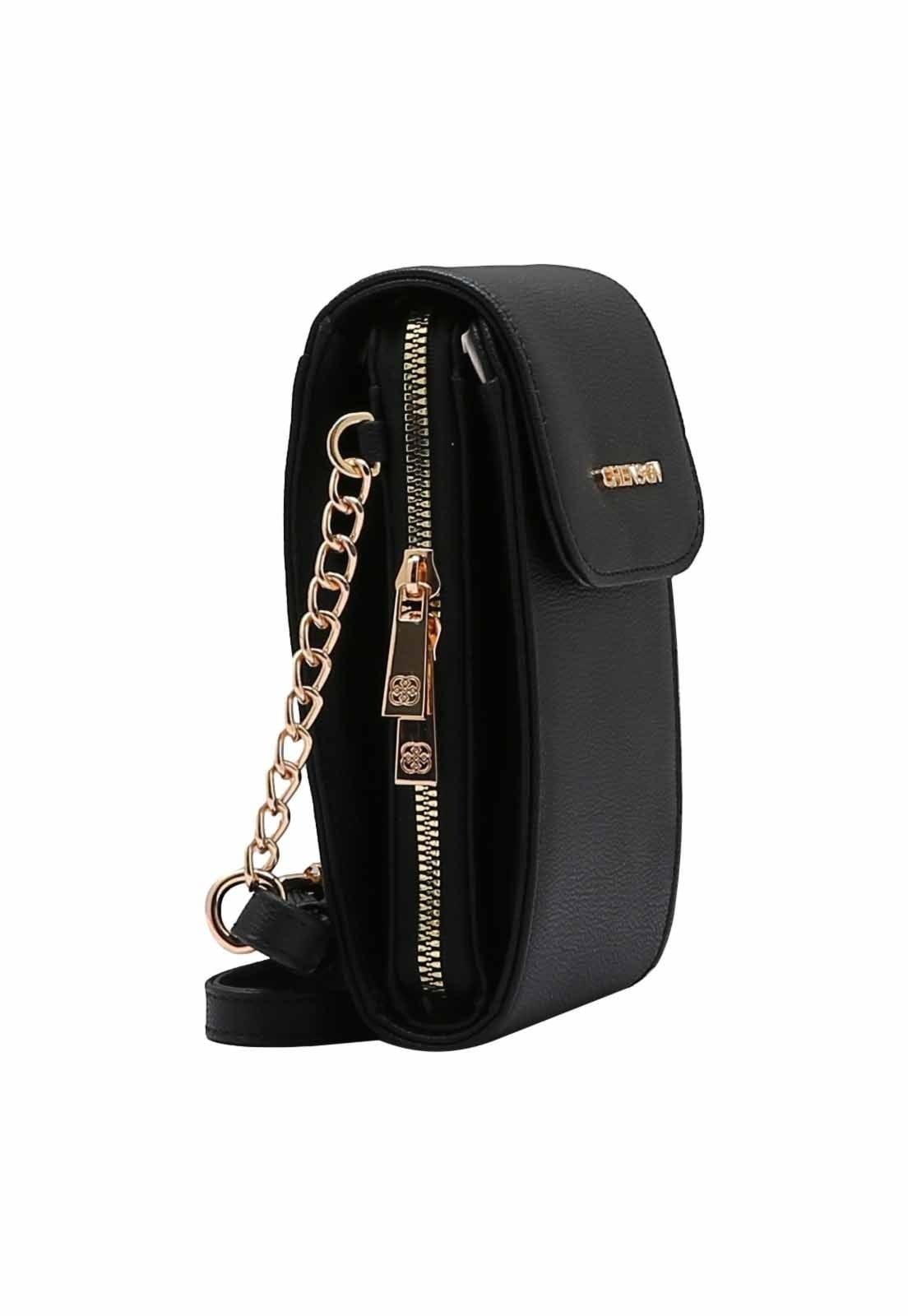 Vista 2 Bolsa Feminina Chenson Original Transversal 3484935 Chenson preto