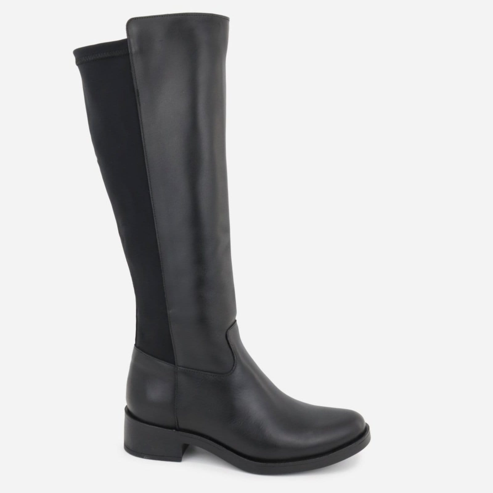 Vista 2 Bota Maria Paua Store Montaria Feminina Cano Longo Couro Preta Conforto MARIA PAULA preto