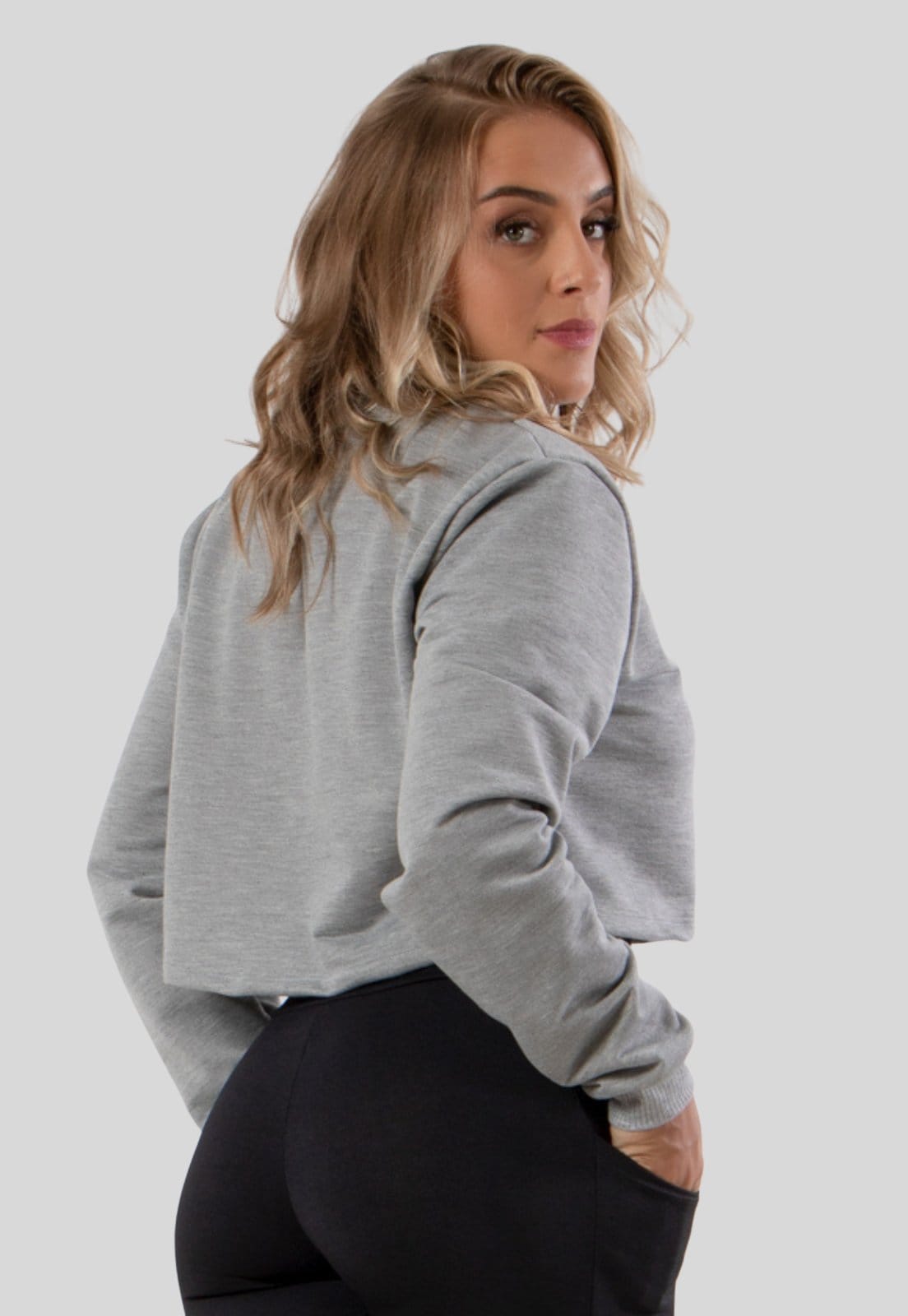 Vista 2 Blusa Manga Longa Diluxo Moletom Diluxo cinza