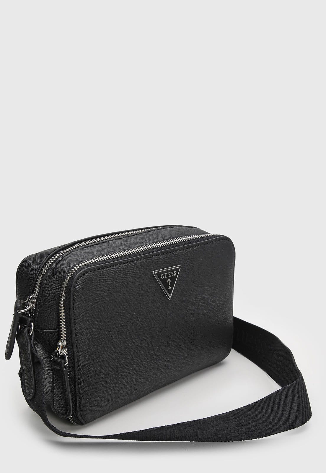 Vista 2 Bolsa Feminina Guess Logo Triangular Preta Guess preto