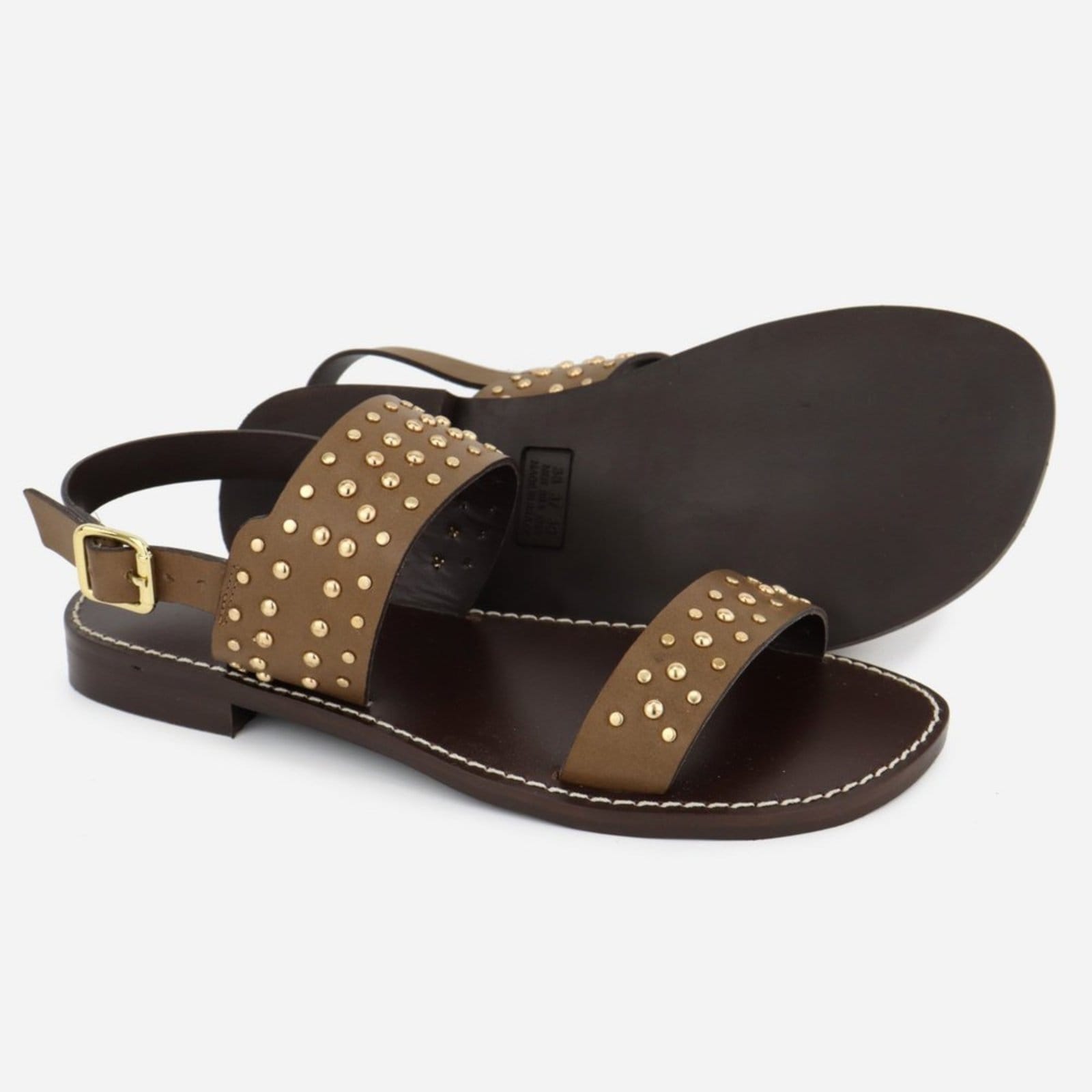 Vista 2 Rasteira Rasteirinha Couro Maria Paula Hotfix MARIA PAULA marrom