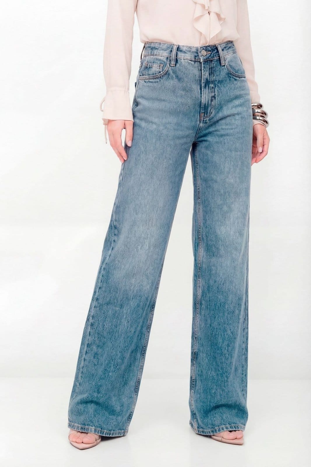 Vista 2 Calça Wide Leg Feminino Inblanche jeans