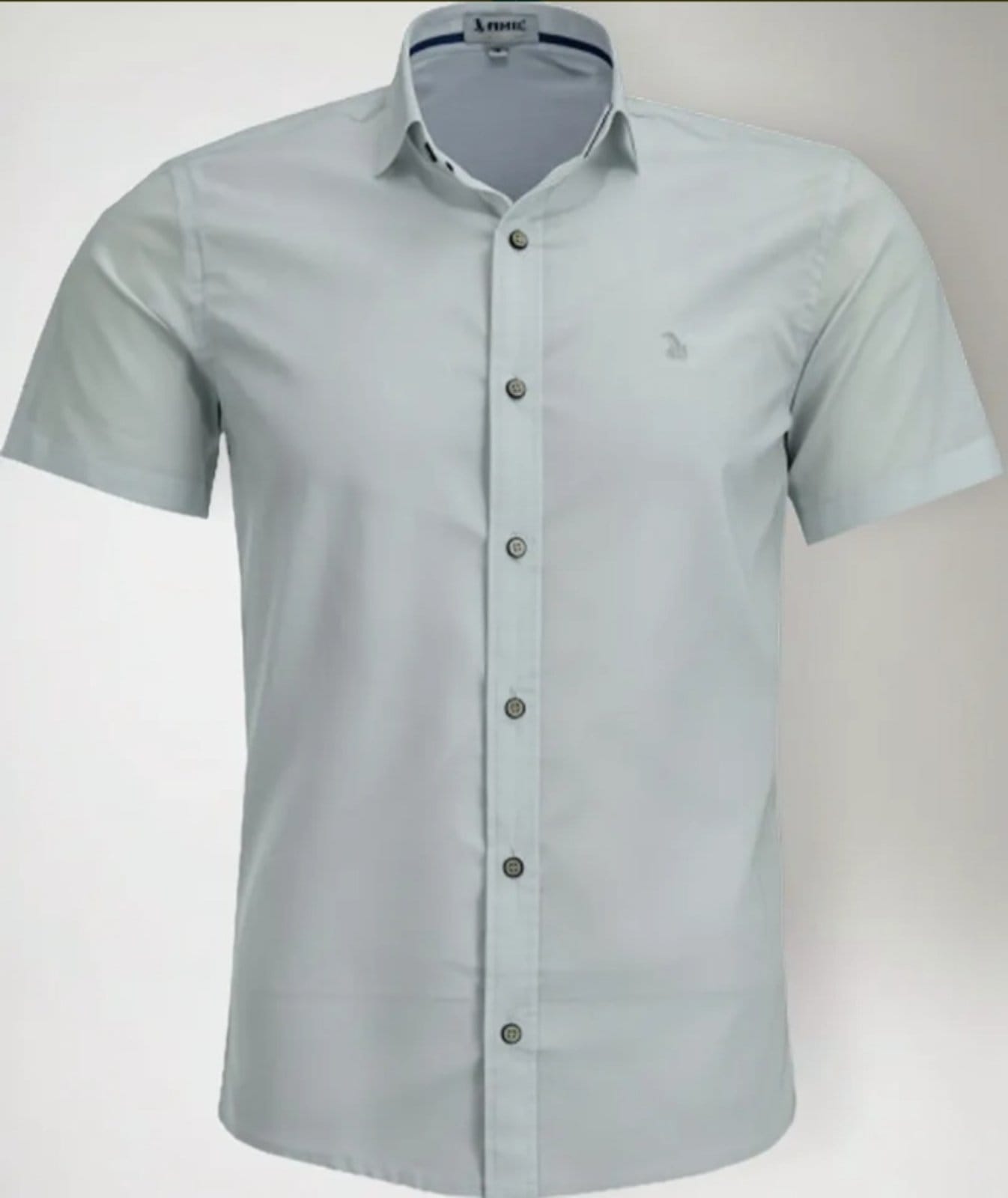 Camisa Social Amil Slim Works Algodão Com Elastano Manga Curta Luxo Off White
