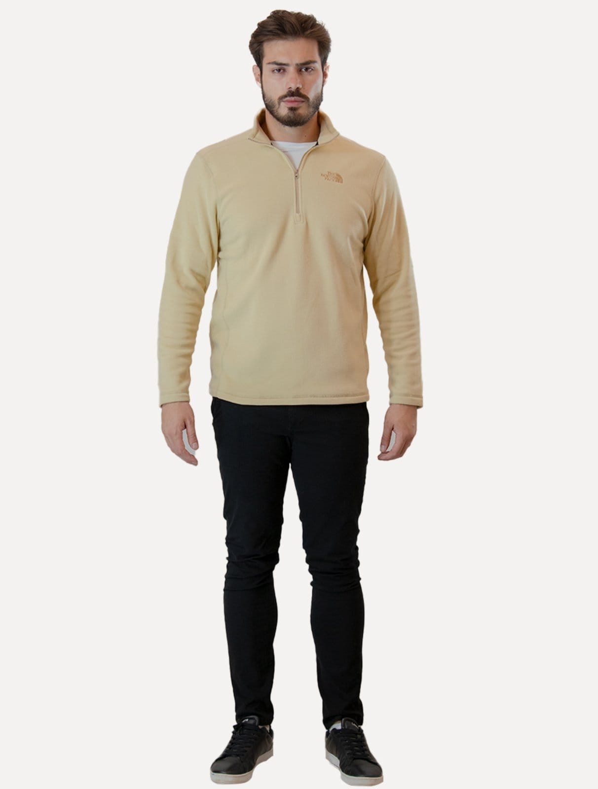 Vista 2 Blusa The North Face Masculina Fleece TKA 100 Glacier 1/4 Zip Claro The North Face cáqui