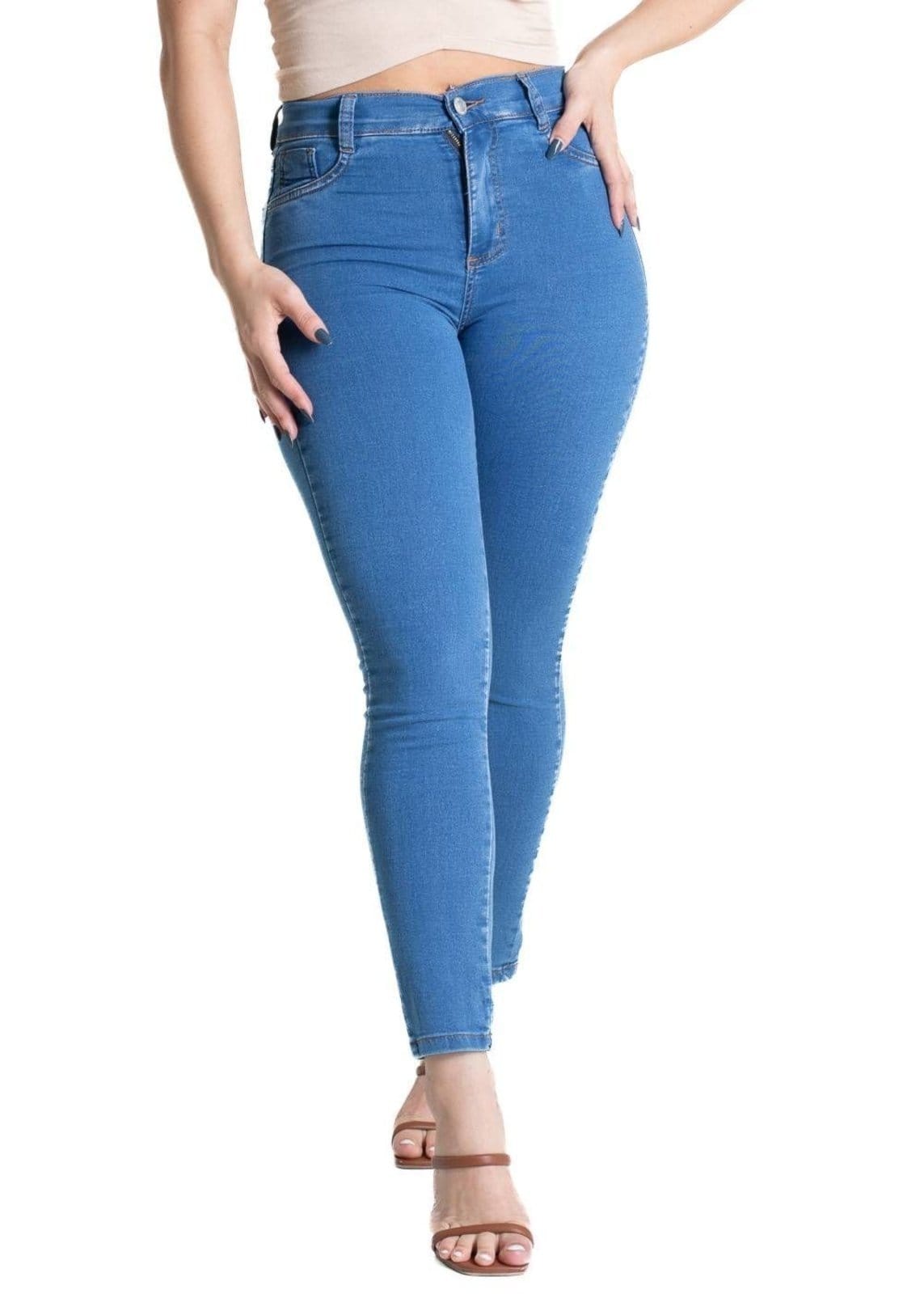 Vista principal Calça Jeans Sawary Cigarrete - 281261 Sawary azul
