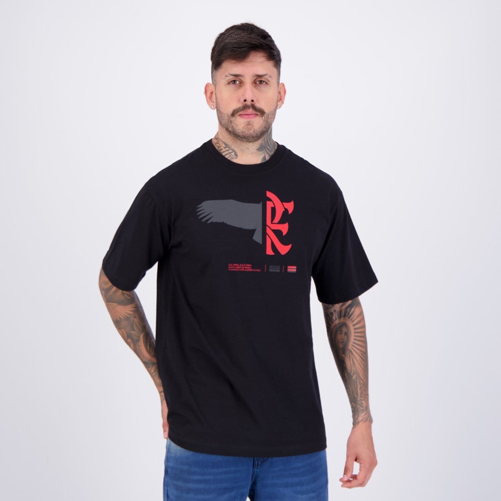 Vista 2 Camisa Flamengo Fluxo Preta braziline preto