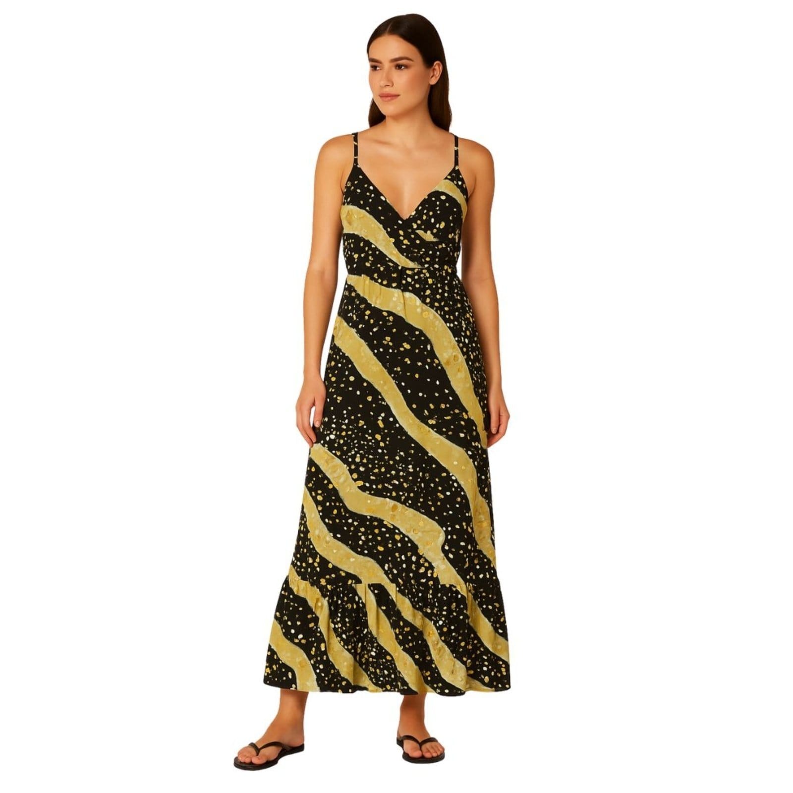 Vestido Longo FMF Indiano Estampado Feminino