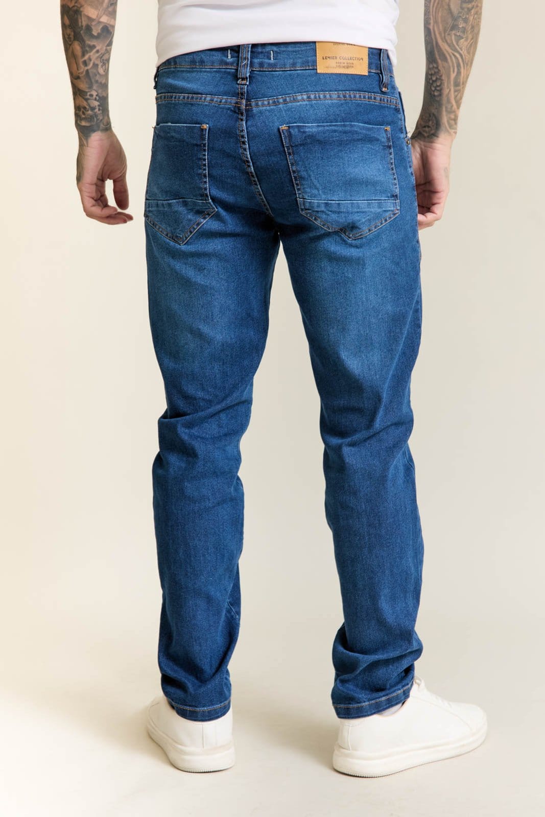 Vista 2 Calça Jeans Slim Fit Masculina Essencial Lemier Collection LEMIER azul