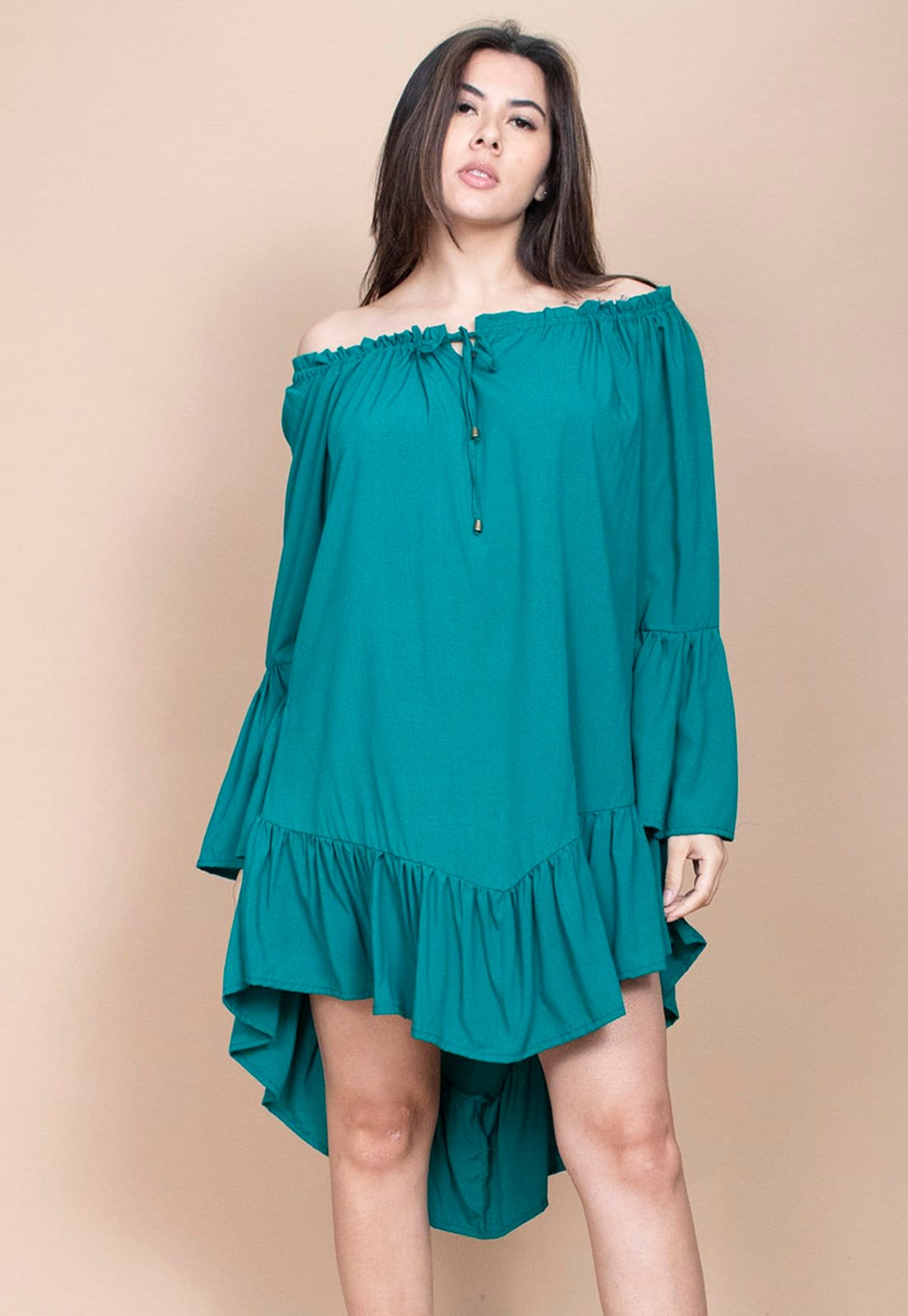 Vestido Curto Cabanafree Viscose Com Babados