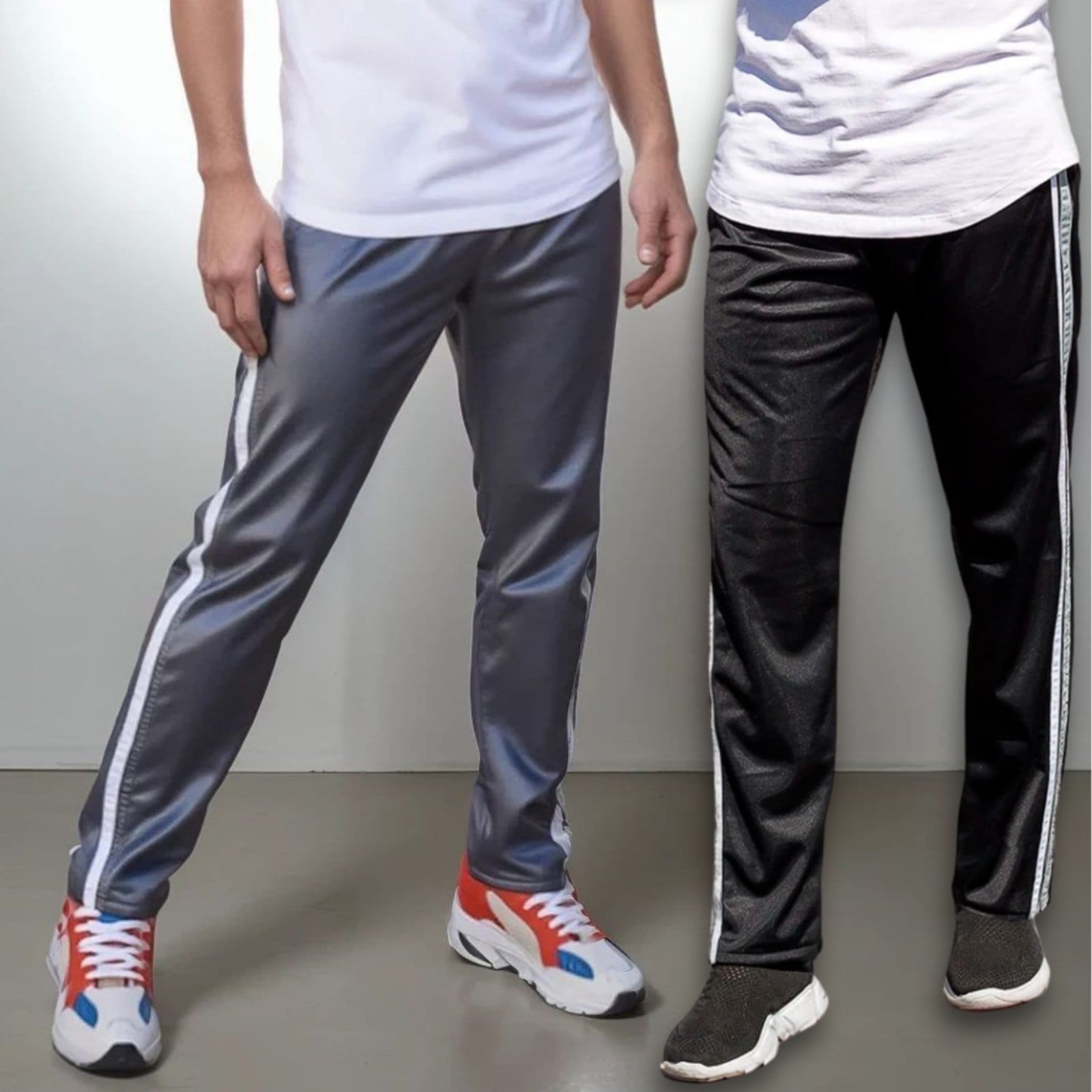 KIT 2 Calças Masculina Frent's Tecido Helanca Com Listra Lateral Bolso Traseiro