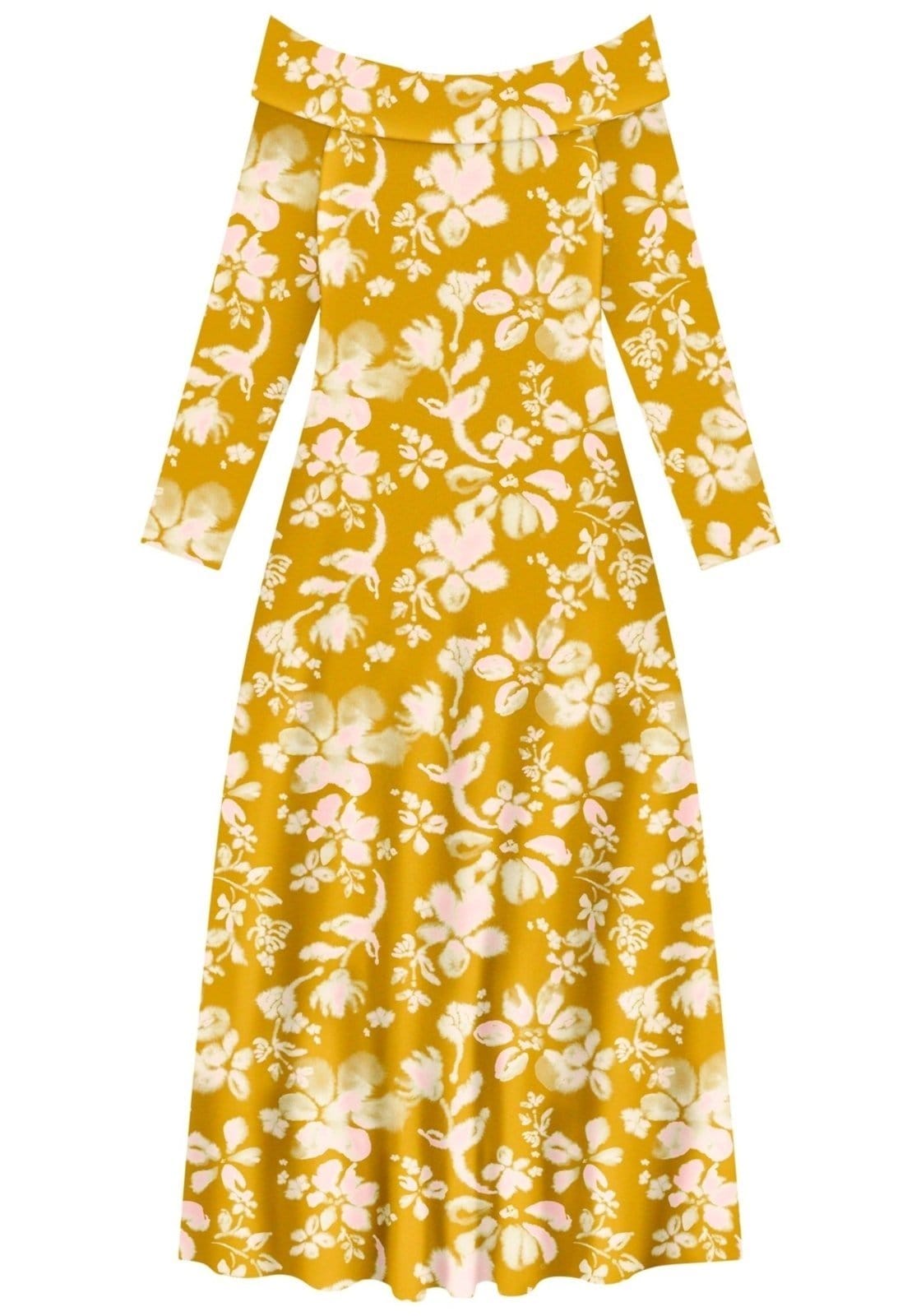 Vista 2 Vestido Lez a Lez Longo Ombro A Ombro Estampado Em Malha Canelada Lez a Lez verde