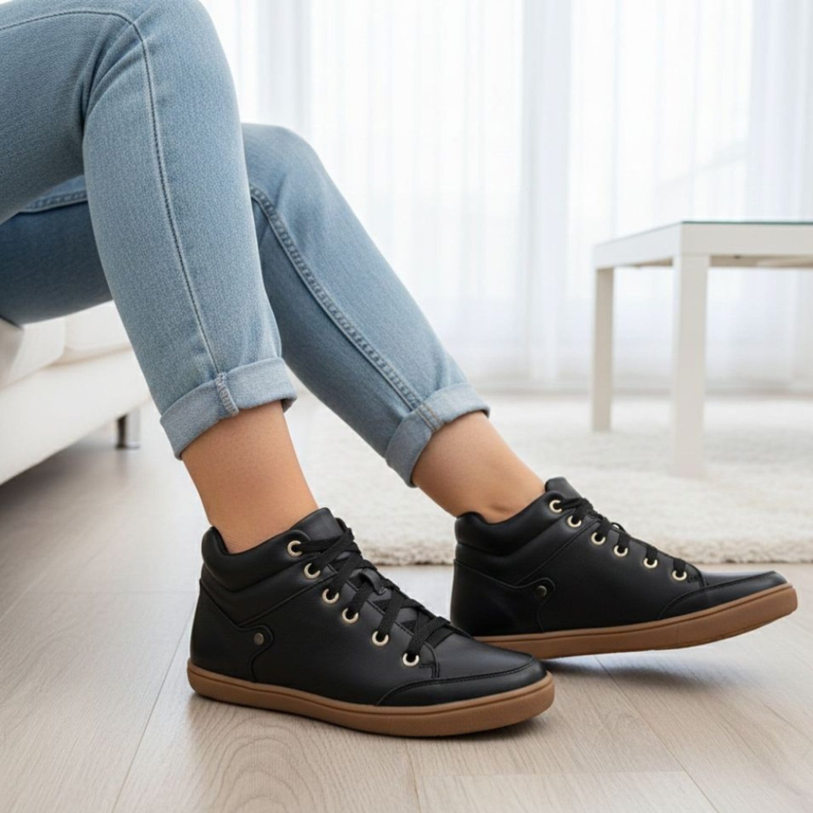 Vista principal Bota Botinha Feminina Preta Sem Salto Comfort ROMEU E JULIETA SHOES preto