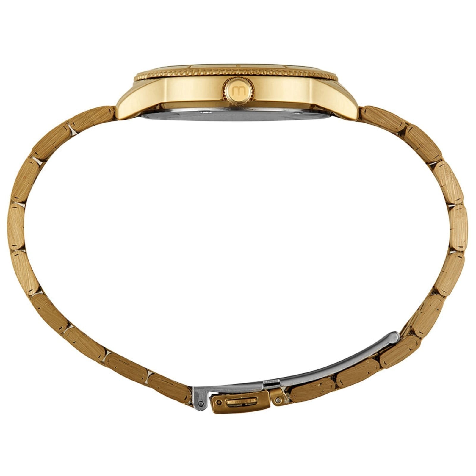 Vista 2 Relógio Feminino Caixa Serrilhada Estojo Mini Bolsa Mondaine prata