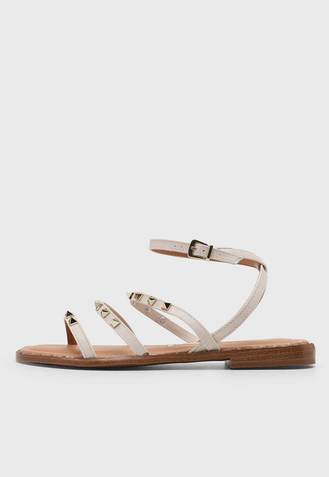 Rasteira Feminina Vizzano Tachas Off-White