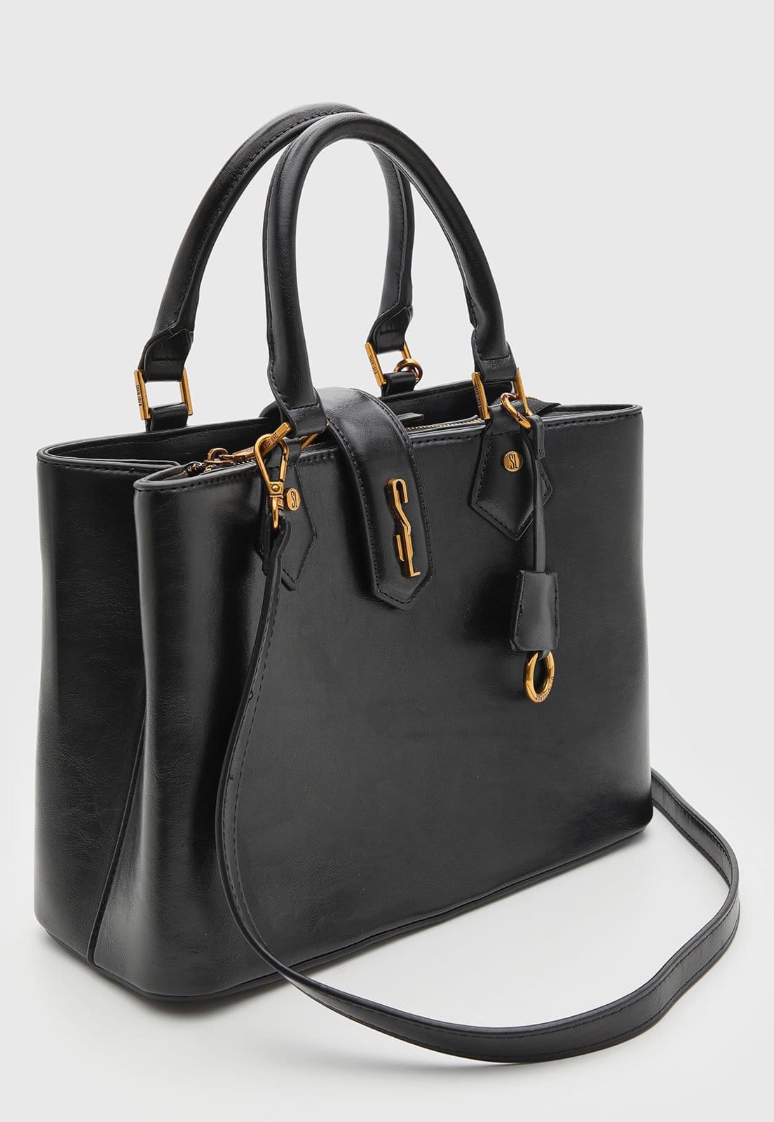 Vista 2 Bolsa Feminina Santa Lolla Grande Preta Santa Lolla preto