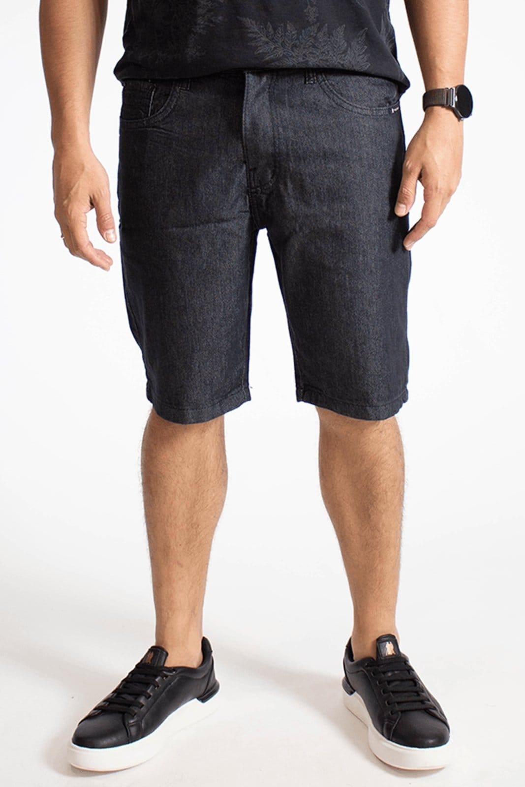 Vista principal Bermuda Jeans Masculina Stark Básica Polo Wear Polo Wear preto