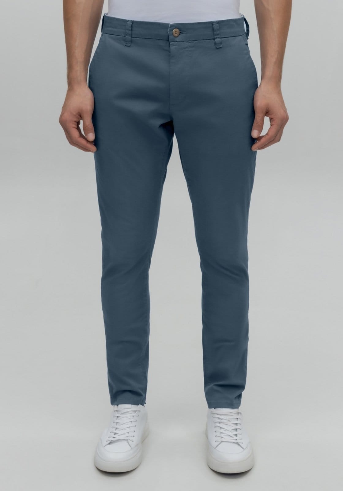 Calça Skinny Chino Em Sarja Com Elastano Turbohélice