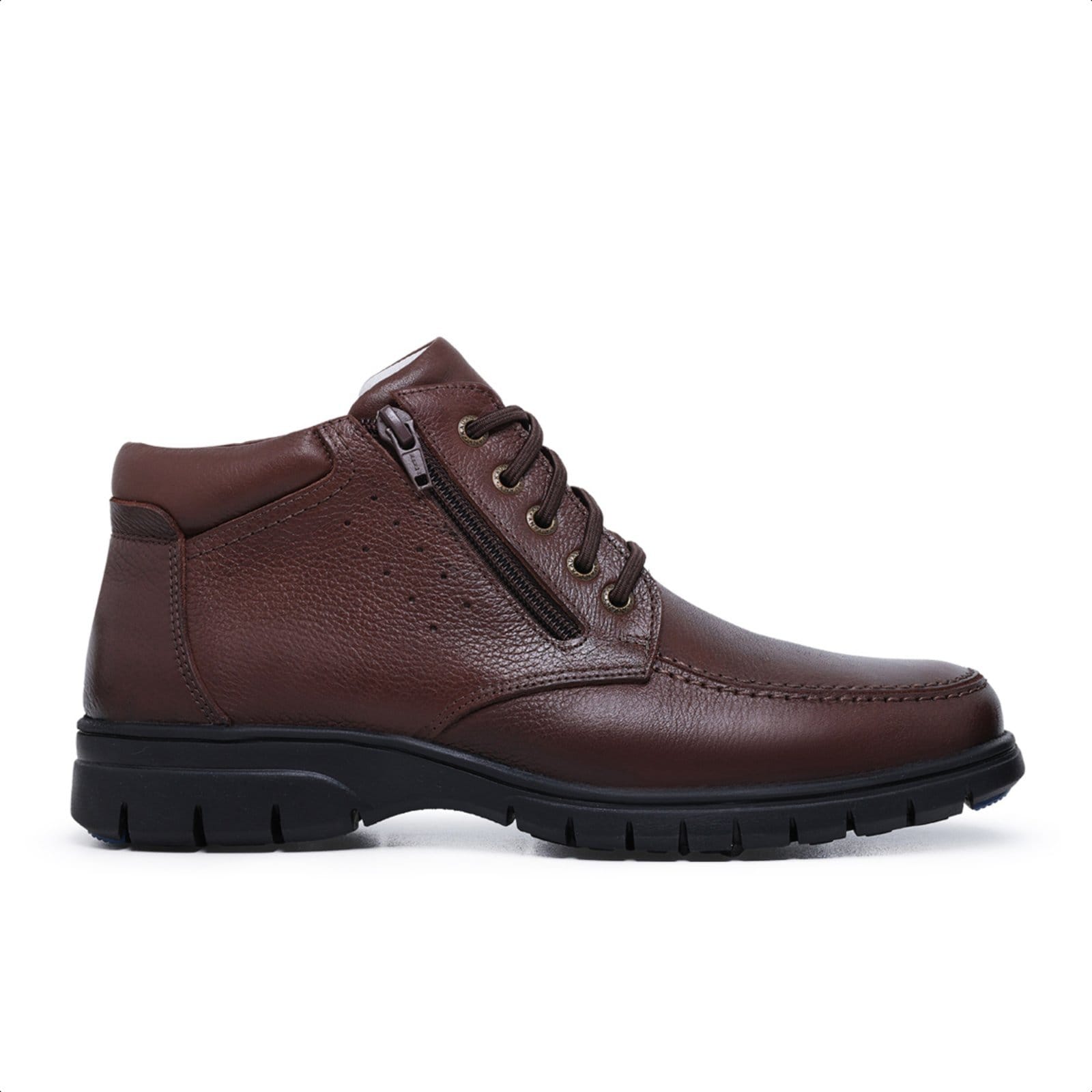 Vista 2 Coturno Bota Masculino de couro, Ref 9600 café Mister Couros marrom