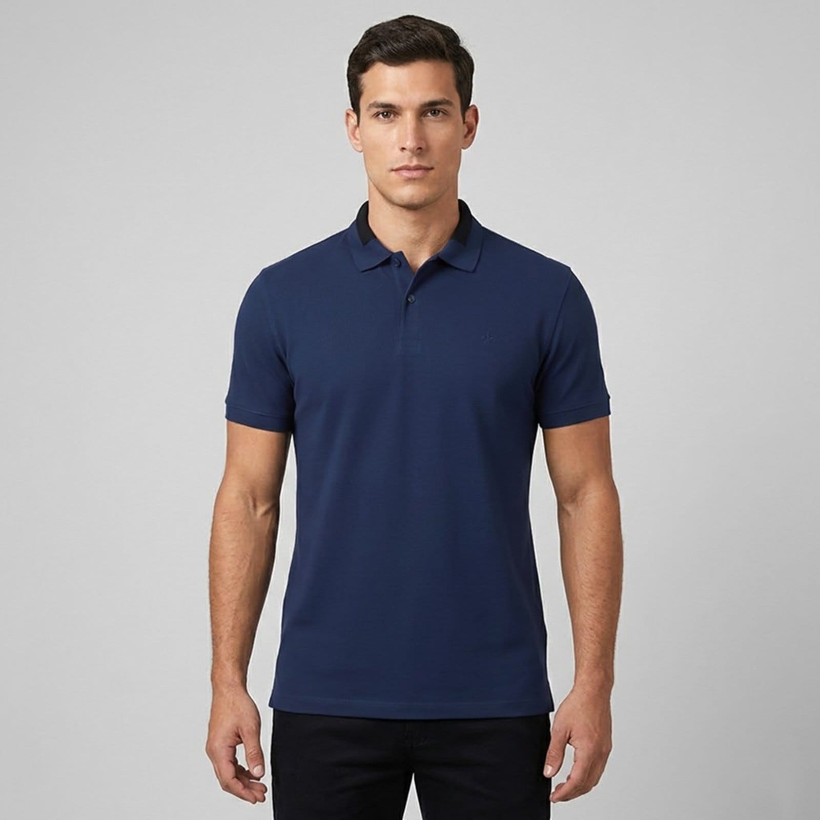 Camisa Polo Dudalina Jacquard Gola In26 Masculino