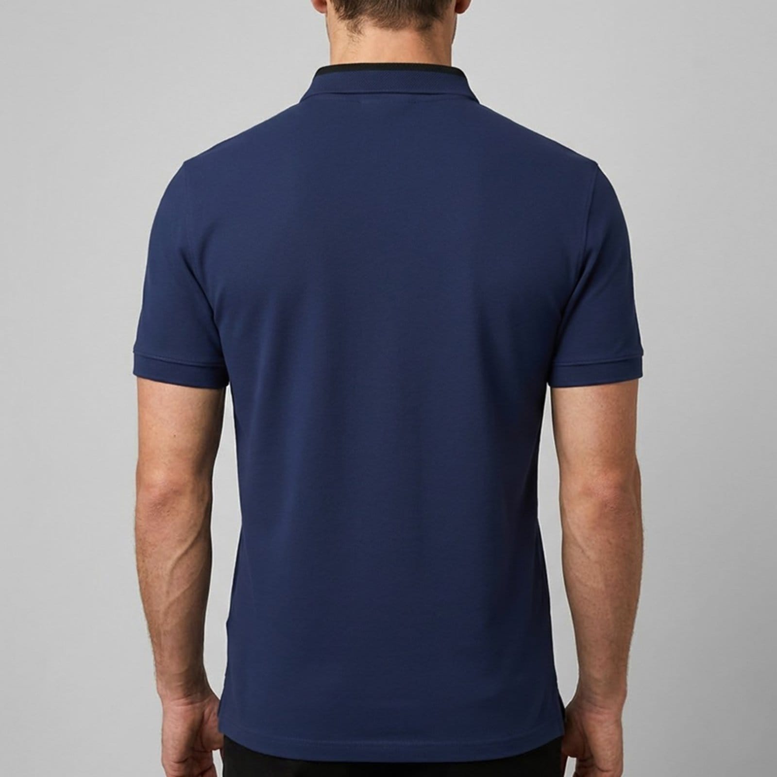 Vista 2 Camisa Polo Dudalina Jacquard Gola In26 Masculino Dudalina azul