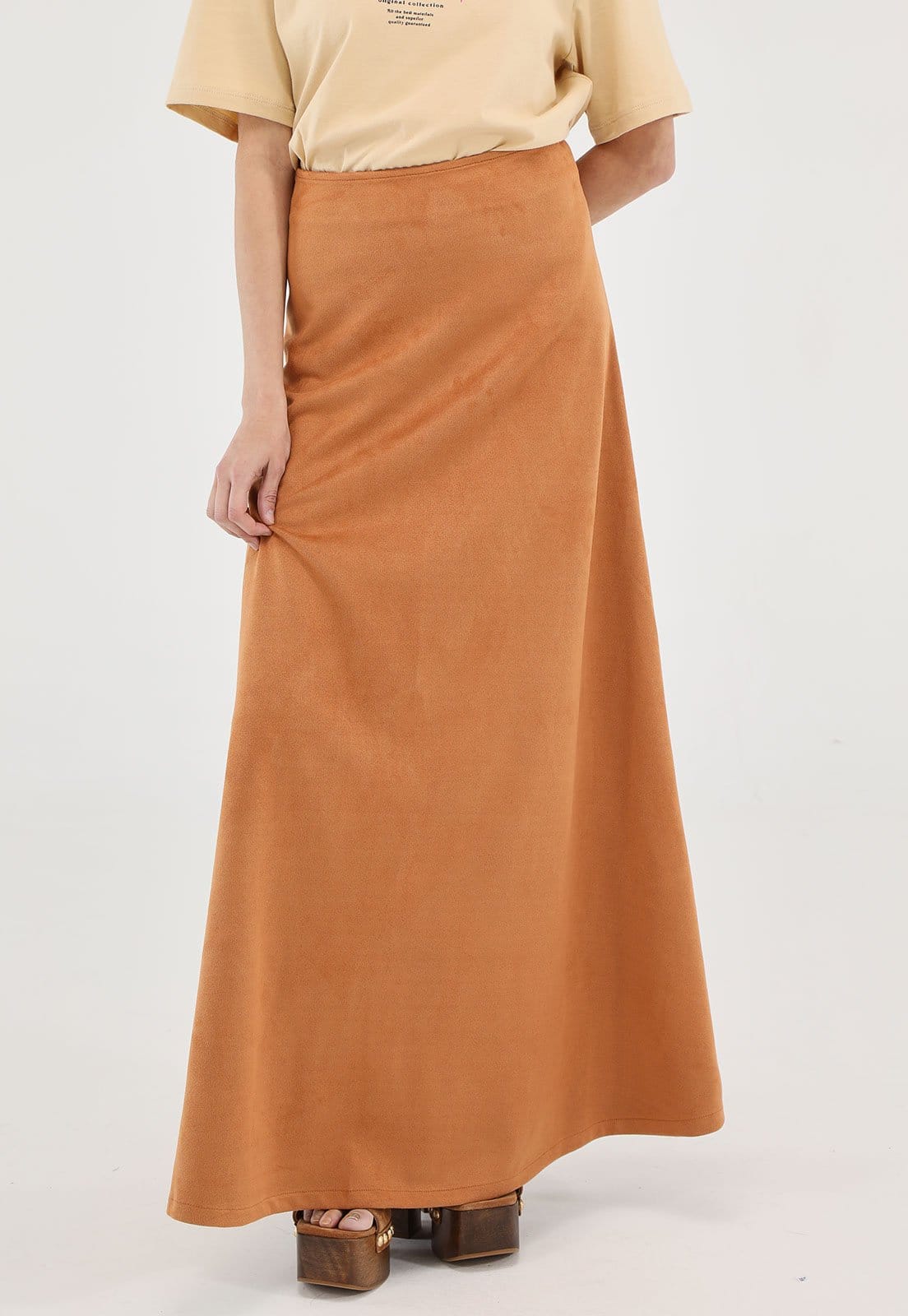 Saia My Favorite Evasê Super Midi Suede