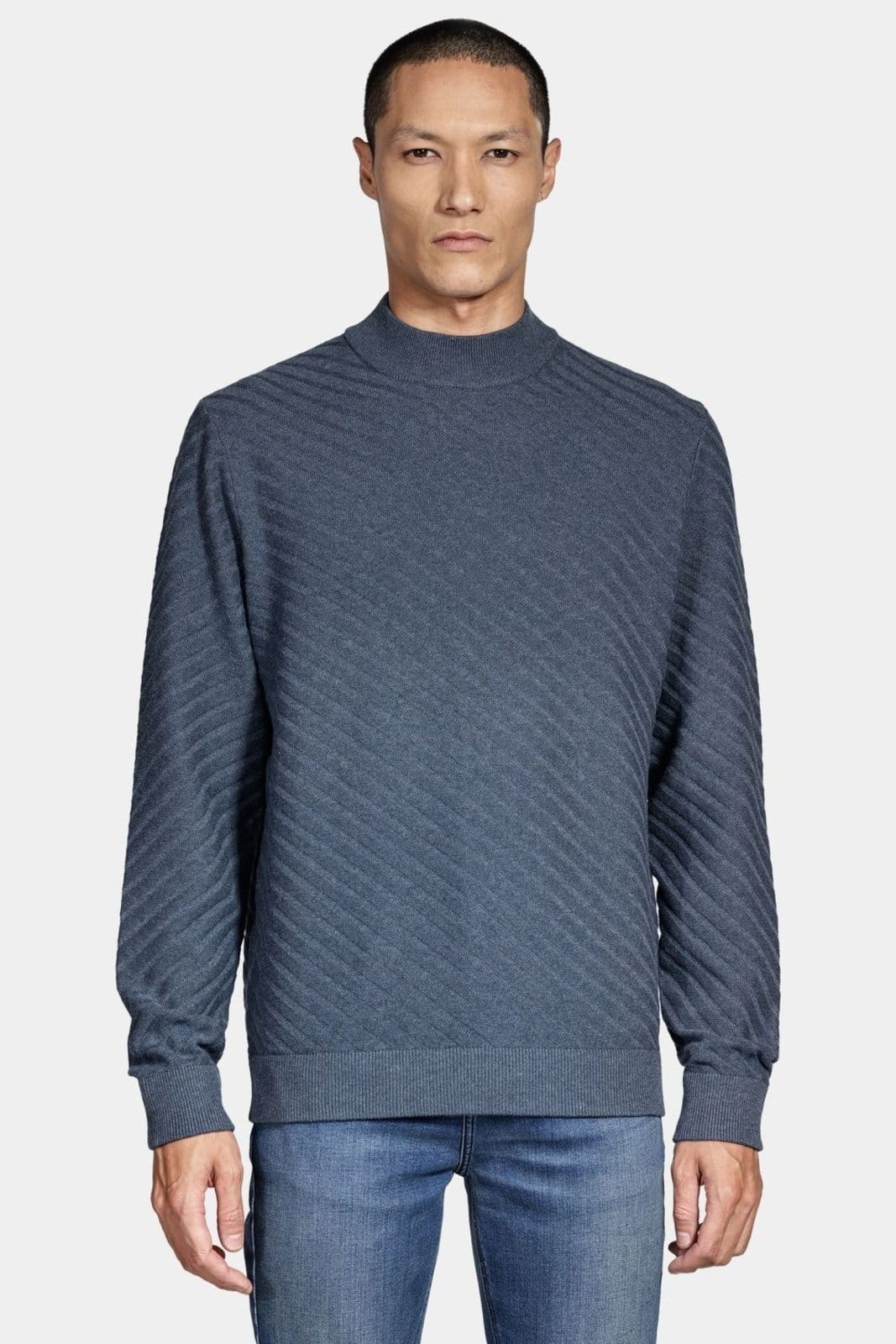 Tricot Aramis Manga Longa Gola Midi Listra Diagonal