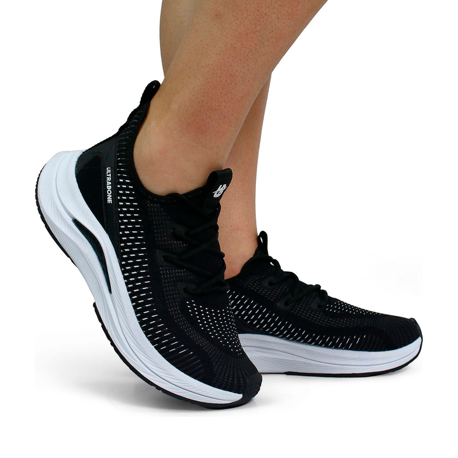 Vista principal Tênis Feminino Esportivo Macio Ortopédico Caminhada Treino Academia Corrida Antiderrapante Leve BREDENI preto