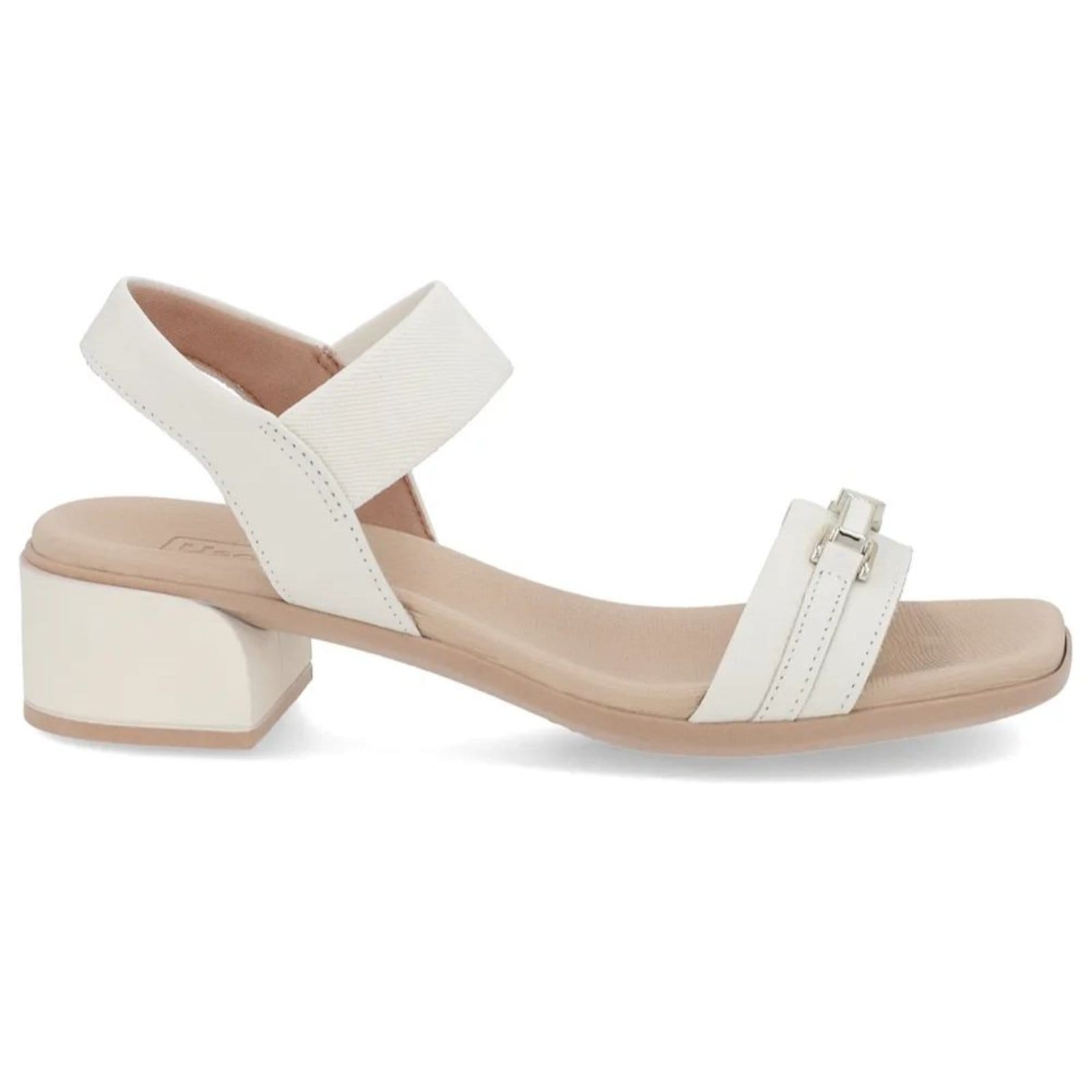 Vista principal Sandália Feminina Salto Bloco Couro Marfim Usaflex AN27004 Usaflex branco