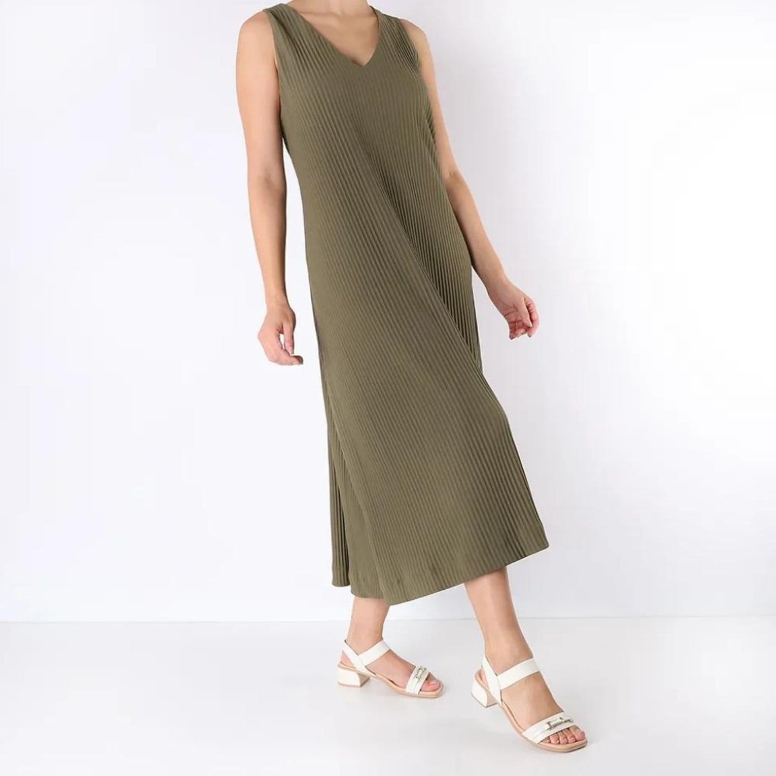 Vista 2 Sandália Feminina Salto Bloco Couro Marfim Usaflex AN27004 Usaflex branco