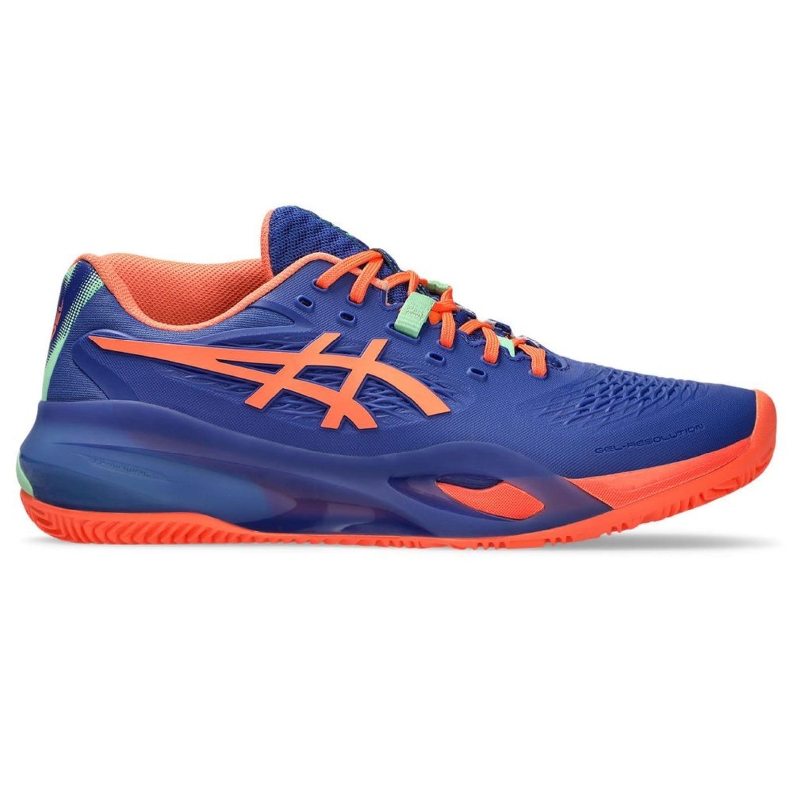 Vista 2 Tênis ASICS Gel-Resolution X Padel - Masculino Laranja ASICS azul