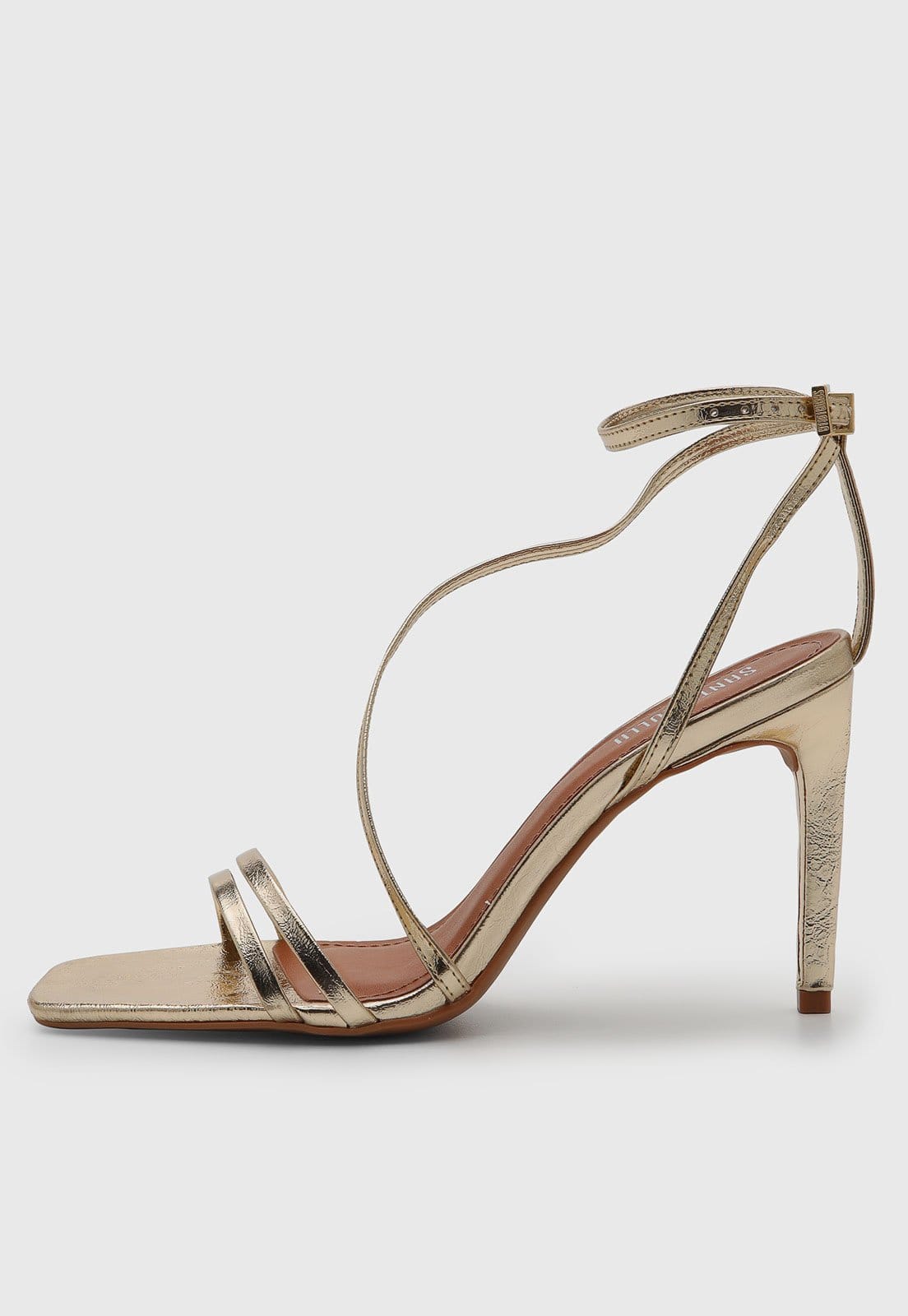 Sandália Feminina Santa Lolla Salto Fino Dourada