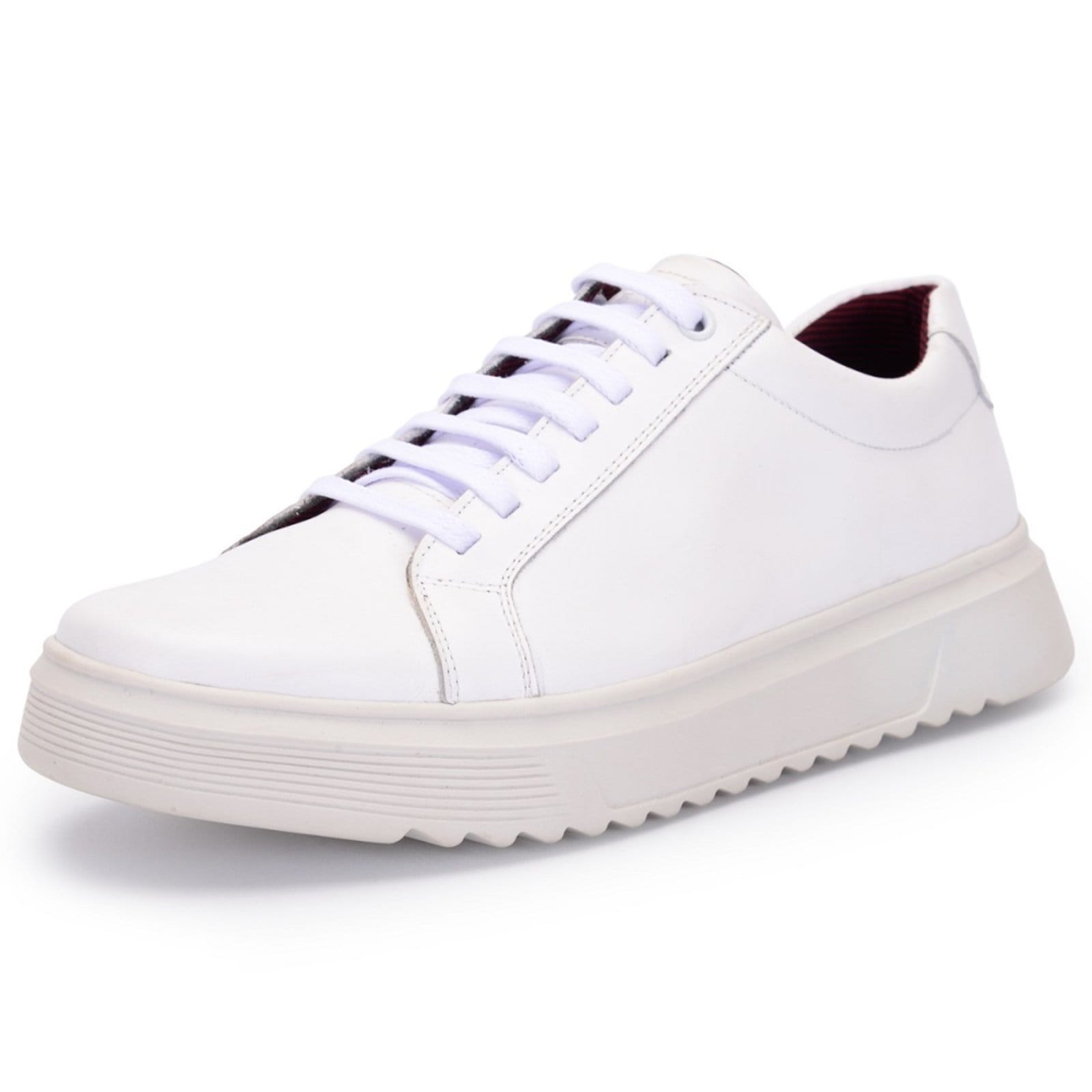 Vista principal Sapatênis Tênis Casual Ferrile Em Couro Cor Branca 15301 Ferrile branco