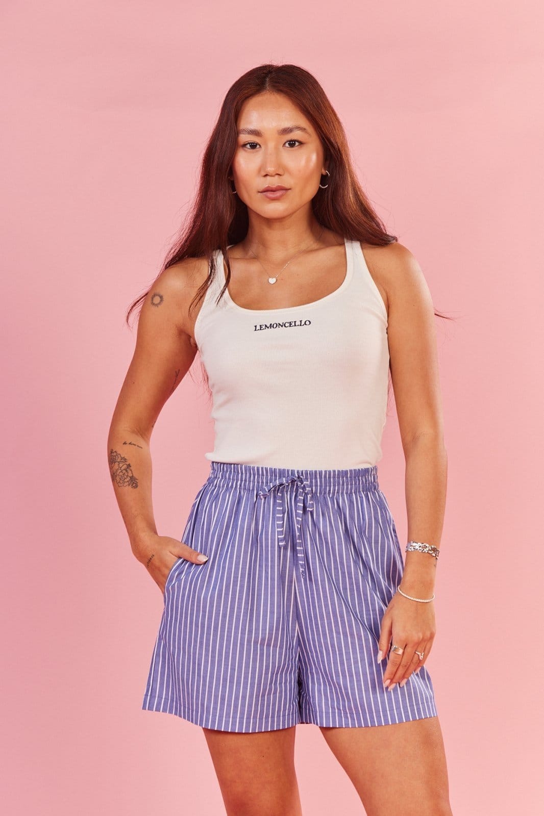 Vista 2 Shorts In Love Anne Listrado In Love azul