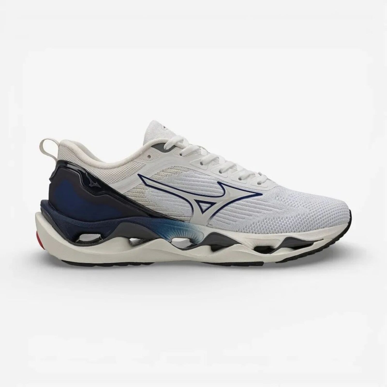 Vista principal Tênis Mizuno Wave Stratos 3 - Masculino Marinho Mizuno branco