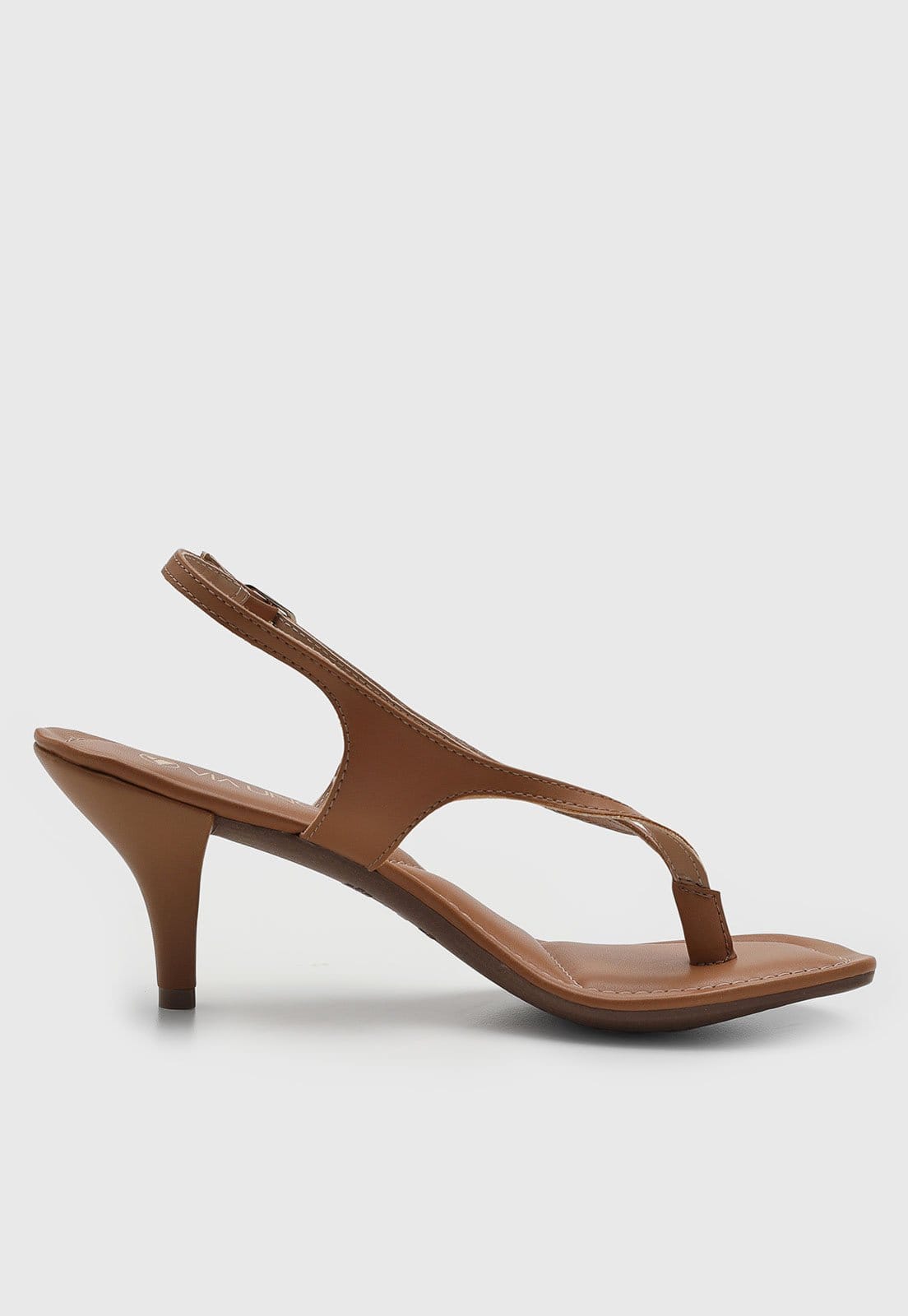 Vista 2 Sandália Feminina VIA UNO Salto Alto Fivela VIA UNO caramelo