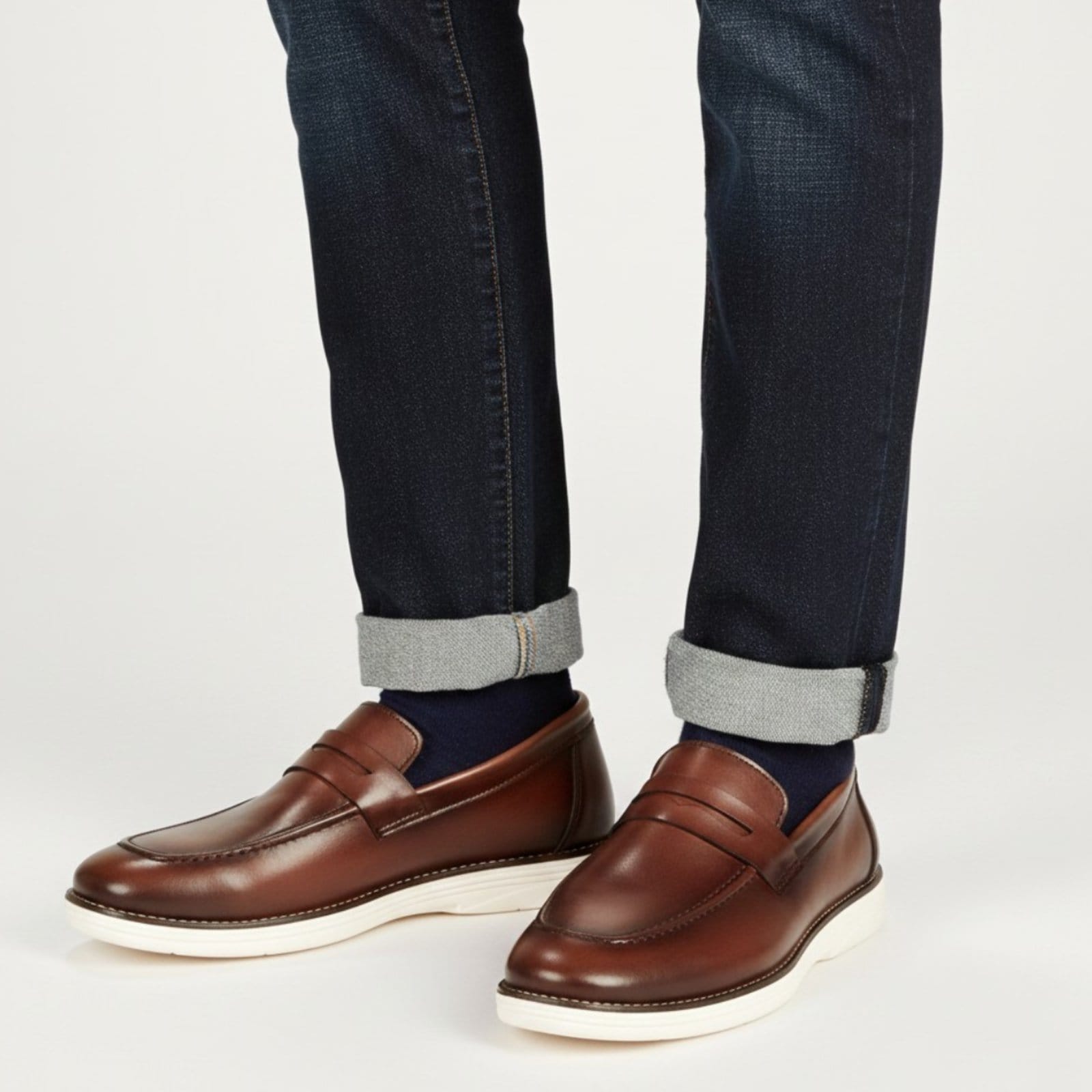 Vista 2 Sapato Social Masculino Loafer Sapatofran Mocassim Calce Fácil Conforto Sapatofran café