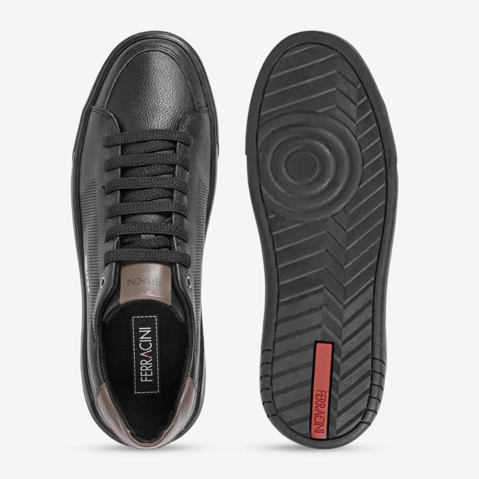 Vista 2 Sapatênis Ferracini Glow De Couro Masculino Básico Confortável Dia a Dia 2327A FERRACINI preto
