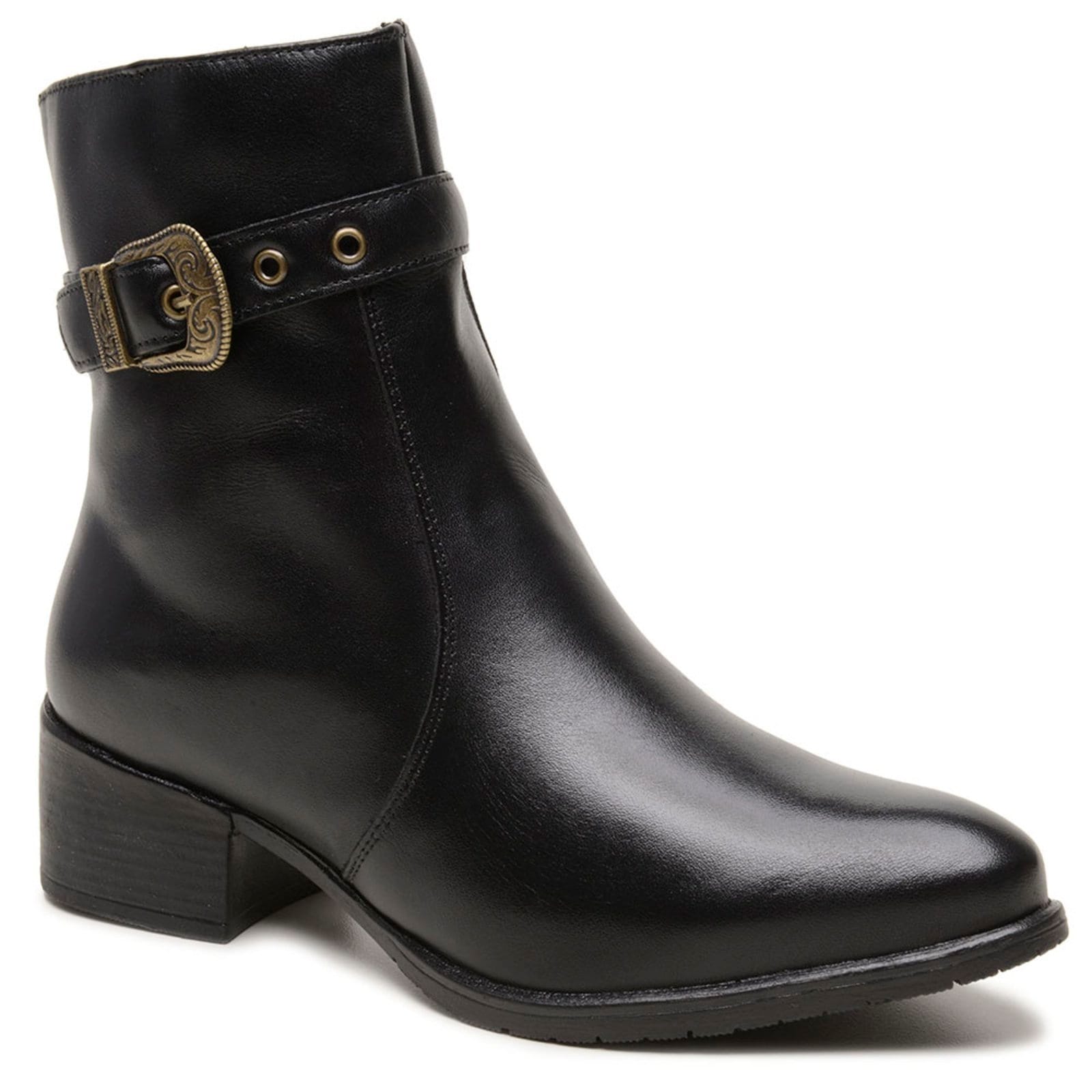 Bota Stylish Feminina em Couro Legítimo Fashion Moda 2025 Zíper Lateral Salto Baixo Bloco Cano 15cm