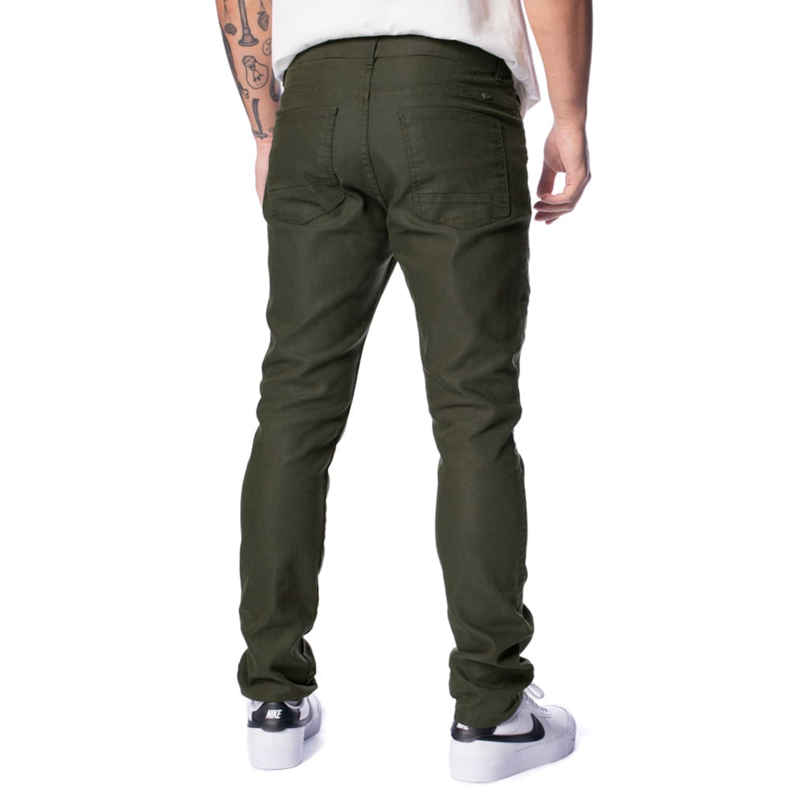 Vista 2 Calça Sarja Masculina Gangster Slim Militar Gangster verde