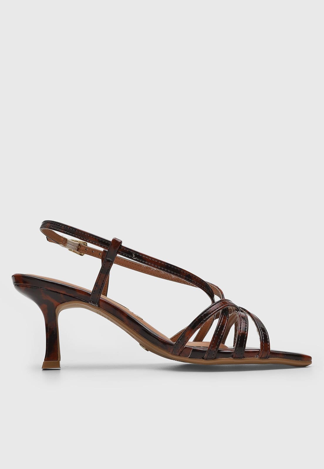 Vista 2 Sandália Feminina Vizzano Tiras Salto Médio VIZZANO marrom