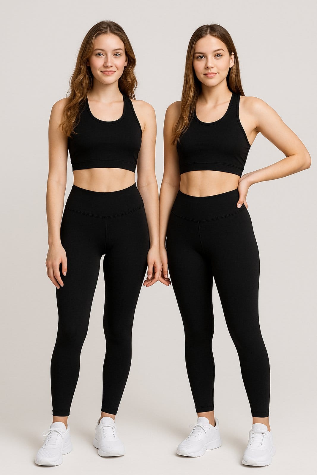 Vista principal Kit Com 2 Calças Leggings + Top Nadador D Bell Outlet Fashion Esportivo D BELL OUTLET FASHION preto