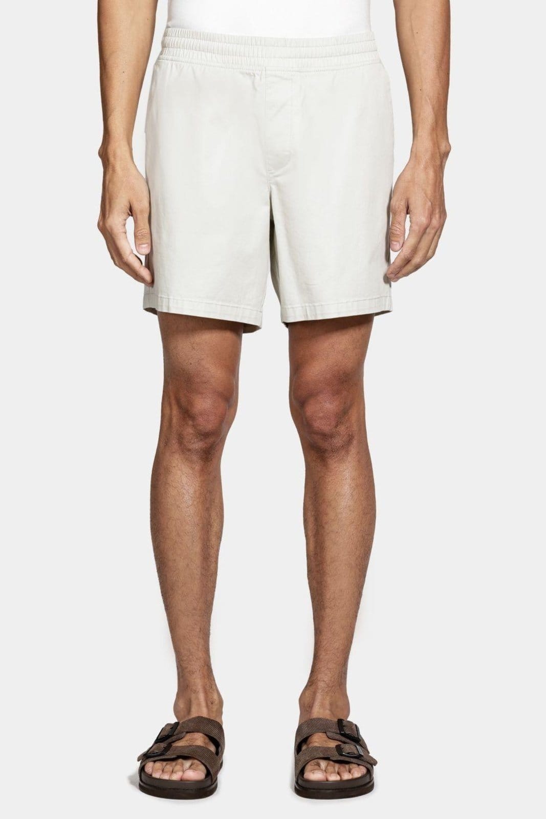 Vista 2 Shorts Elástico Color Sarjado Areia Aramis bege