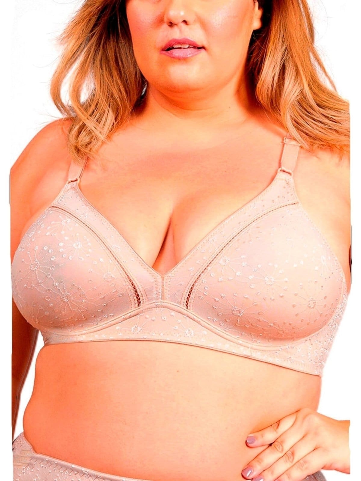 Vista 2 Kit com 3 Sutiãs sem Aro e sem Bojo Duloren 111743 Taça B Duloren bege