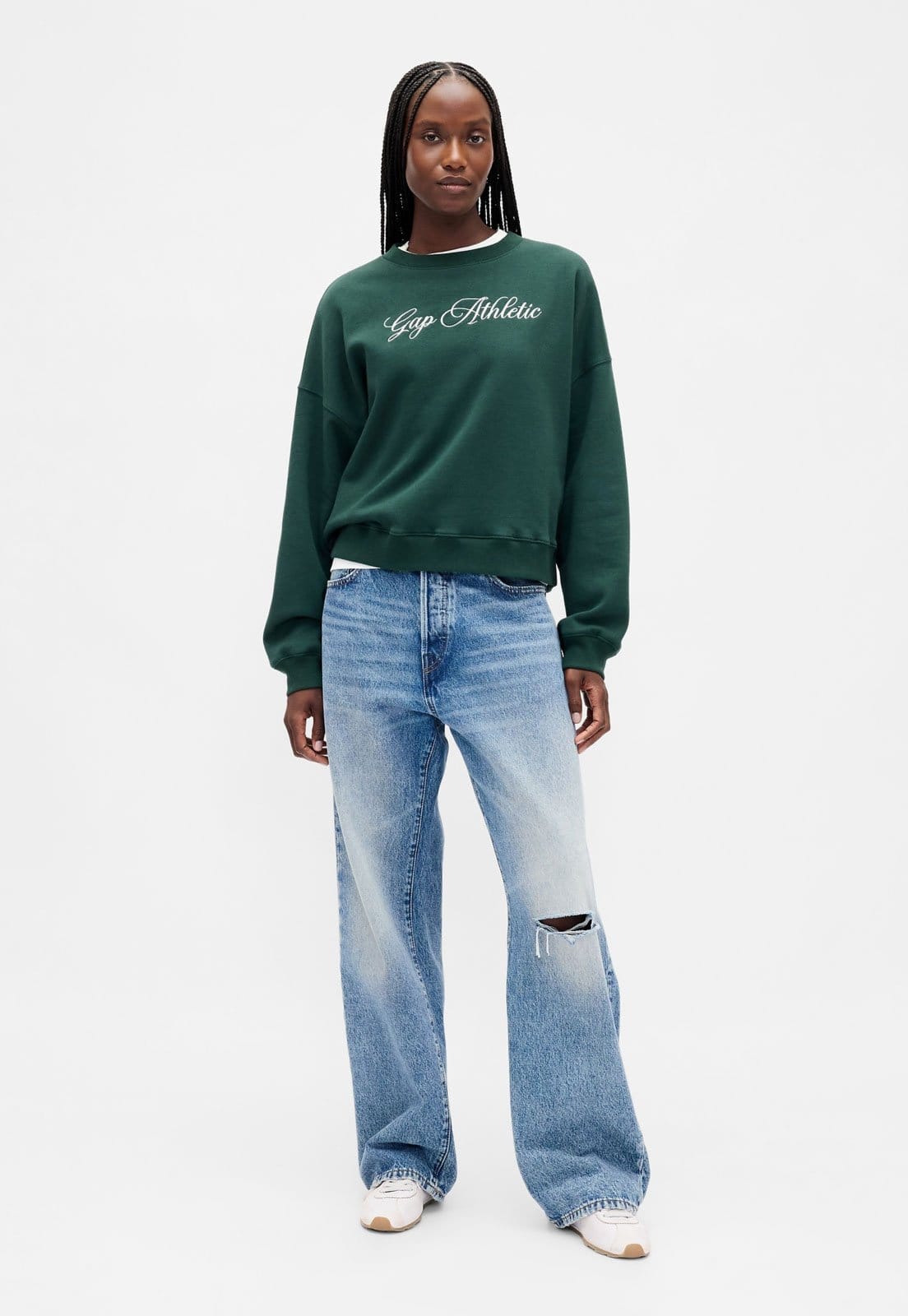Vista 2 Blusa de Moletom Feminina GAP Athletic Escuro GAP verde