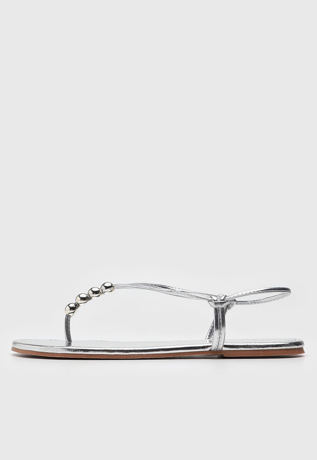 Rasteira Feminina Santa Lolla Esferas Metalizada