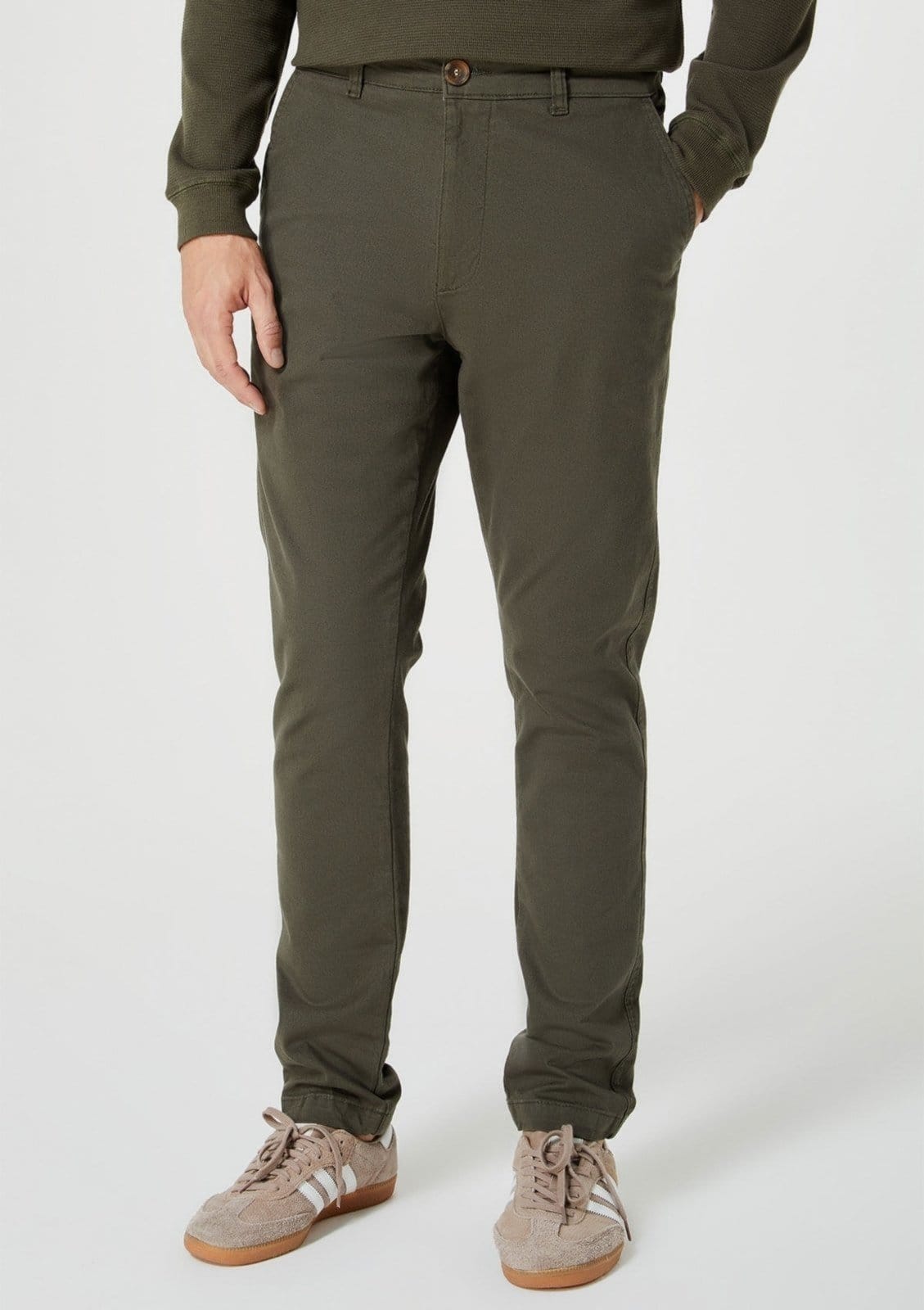 Vista 2 Calça Em Sarja Masculina Chino Hering verde