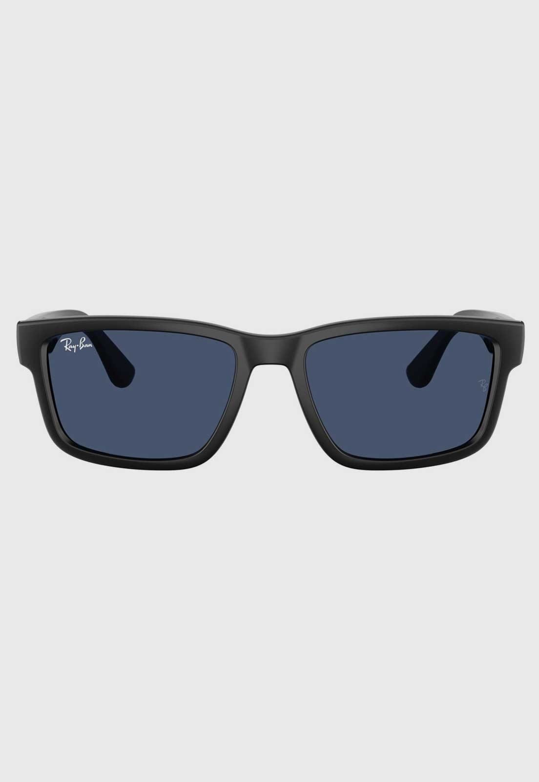 Vista 2 Óculos Masculino Ray-Ban Retangular Preto Lente Azul Ray-Ban preto azul