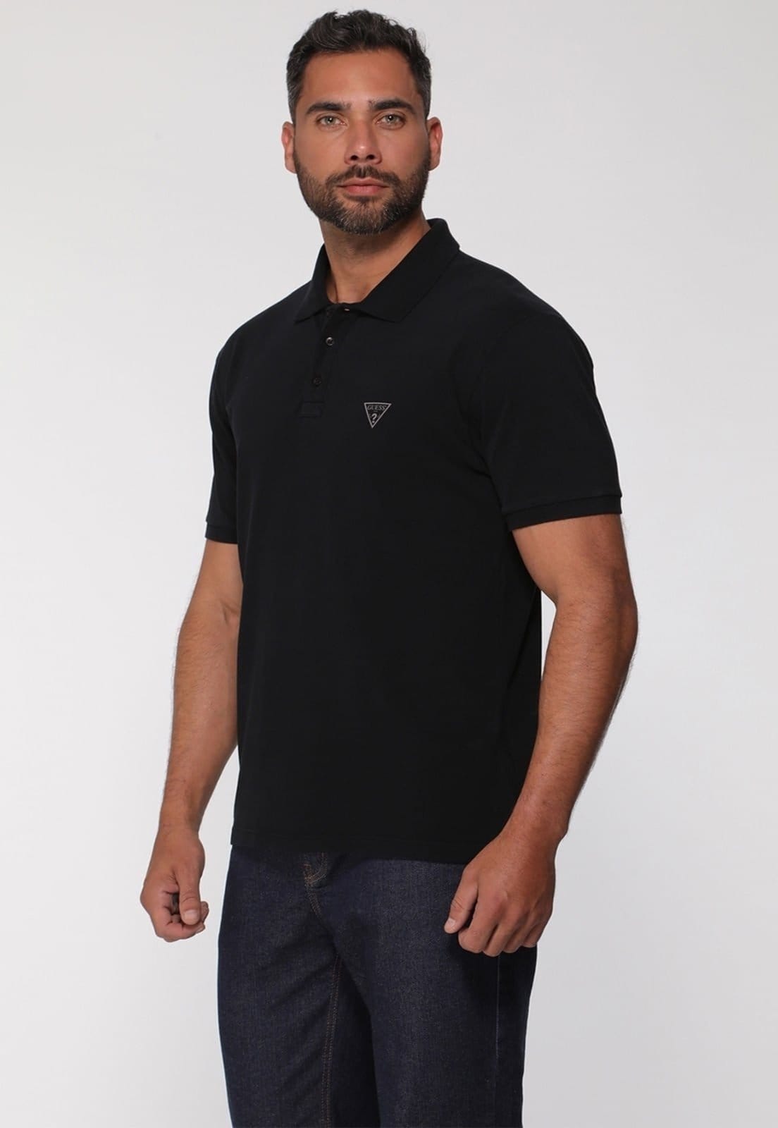 Camisa Polo Silk Triangulo Pq Puff Guess