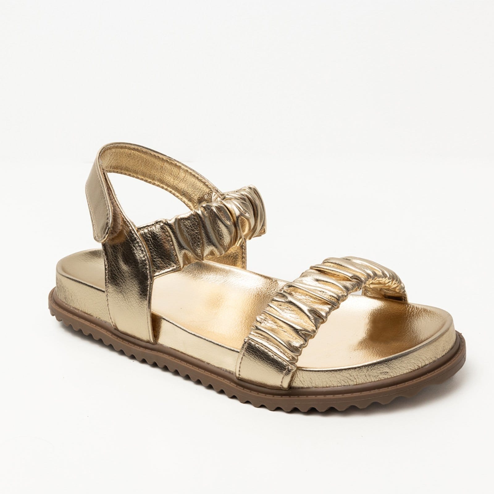 Papete Rasteira Sandalia Flat Ouro Light